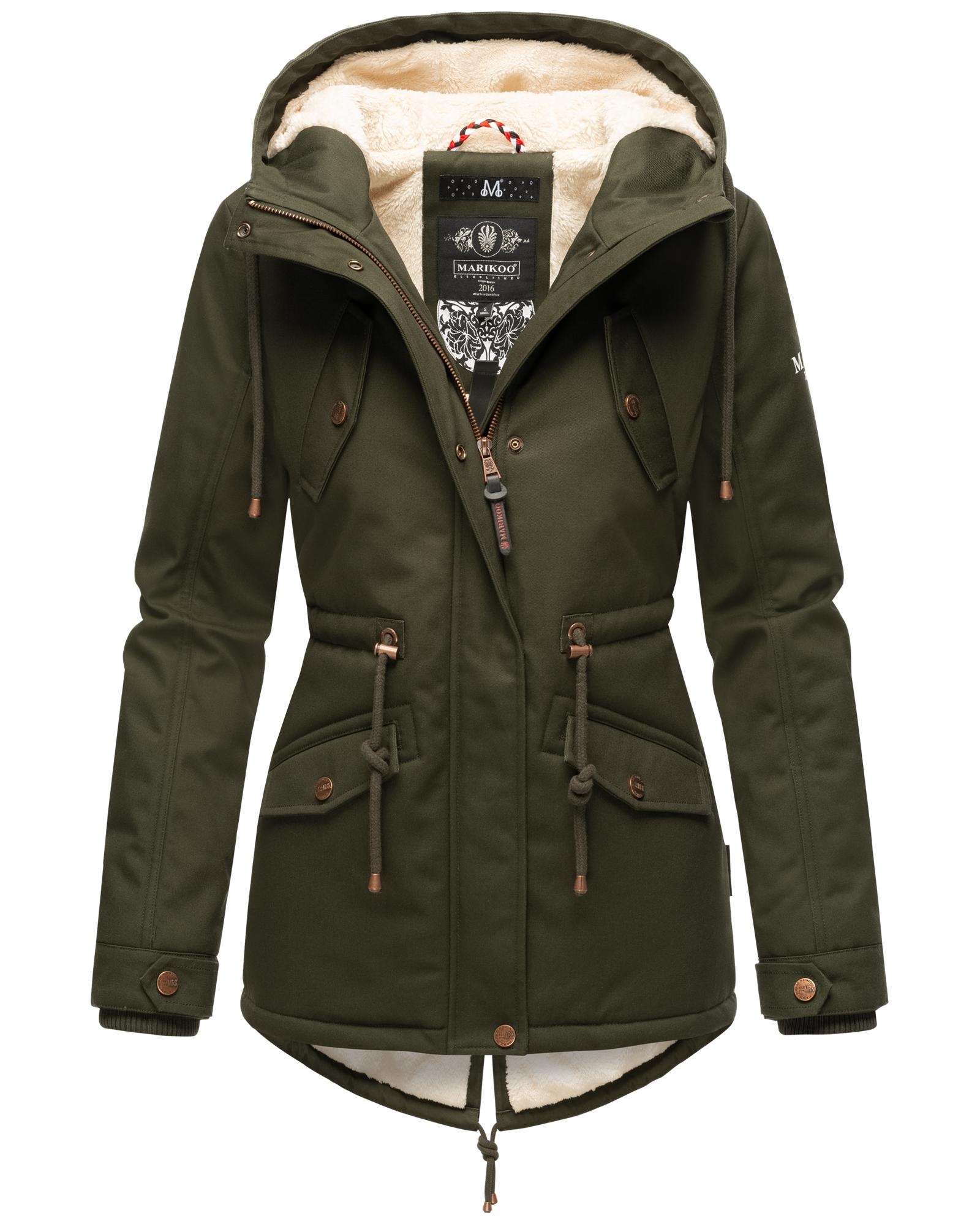 Marikoo Winterjacke "Manolya" mitKapuze stylischer Kurzmantel mit weichem T günstig online kaufen