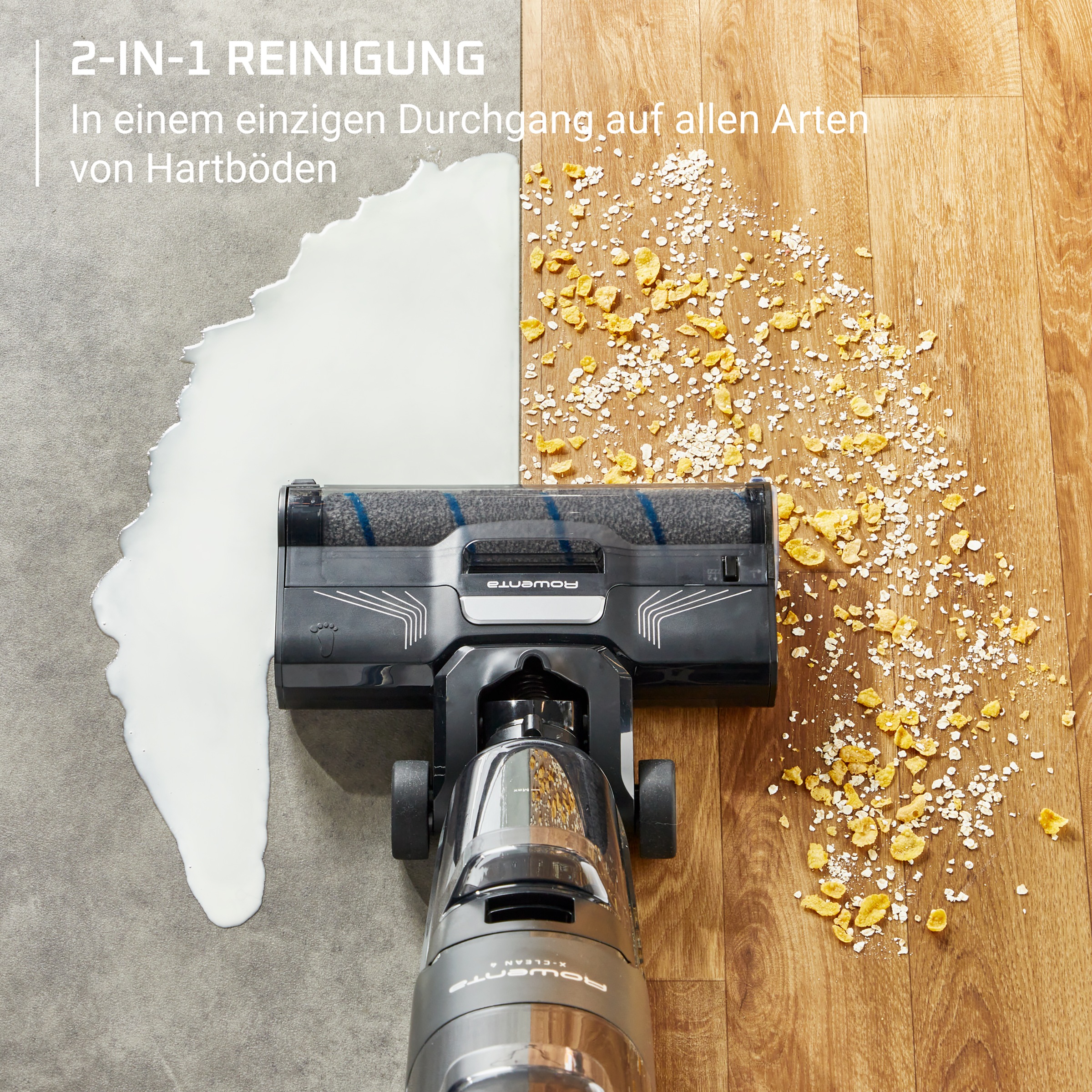 Rowenta Nass-Trocken-Akkusauger »X-Clean 4, kabellos, 2-1 Staubsauger für alle Hartböden«, kabellos, Selbstreinigungsfunktion, Schmutzerkennung, GZ5037