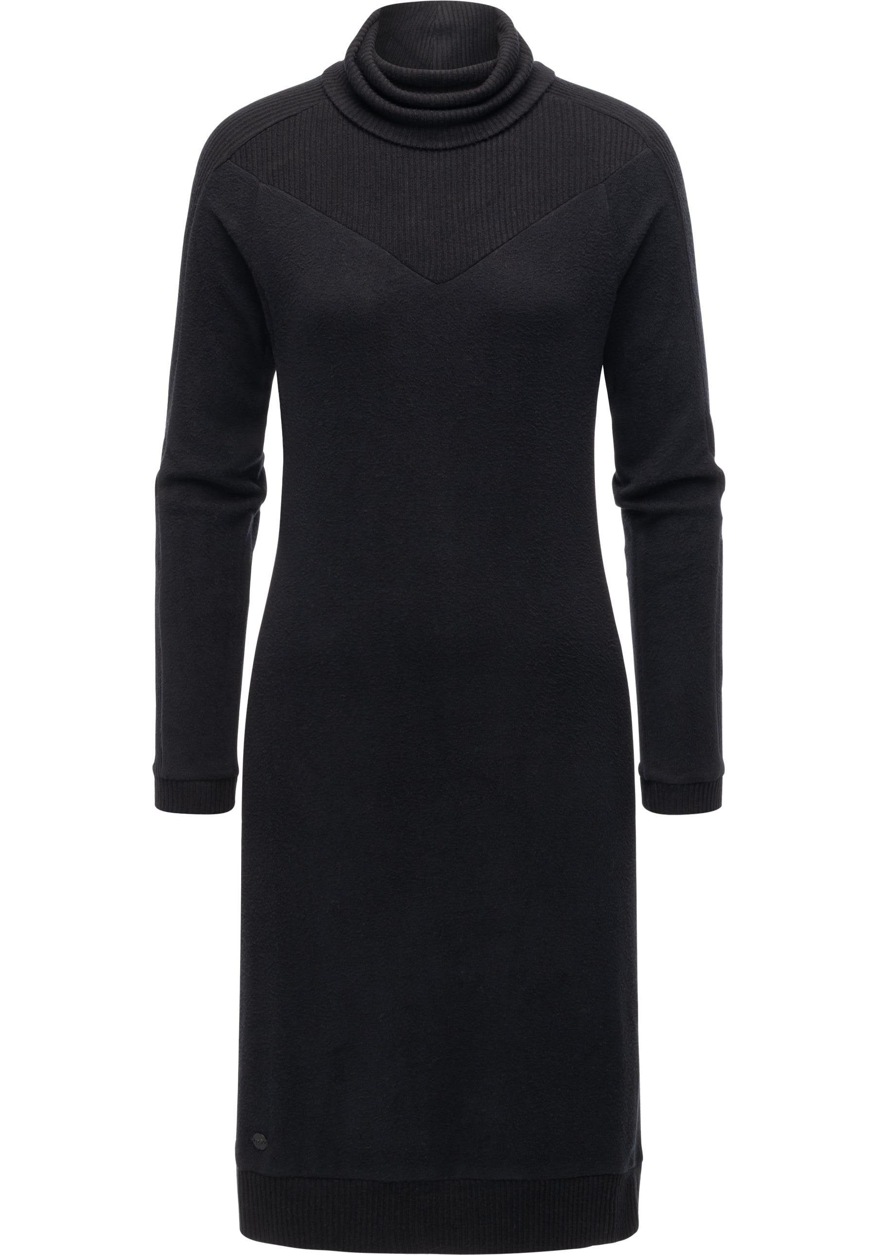 Ragwear Jerseykleid "Peona" Ohne Taschen Modisches Damen Pulloverkleid mit Rollkragen