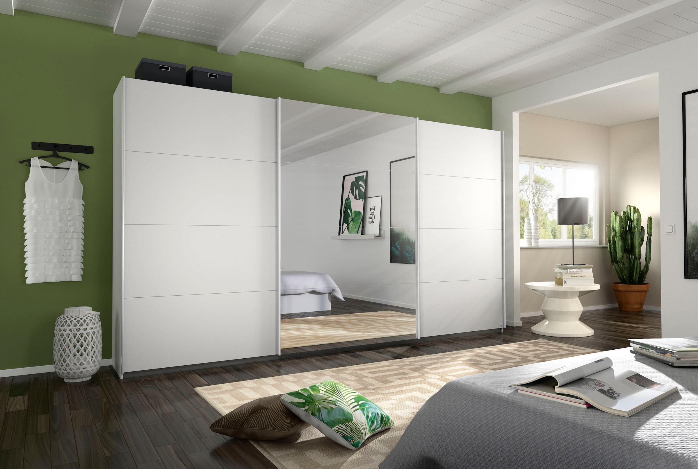 rauch Schwebetürenschrank »Kleiderschrank Schrank Garderobe Wäscheschrank BESTSELLER KEPAN«, inkl. Schubladen-Einsatz und extra Einlegeböden MADE IN GERMANY
