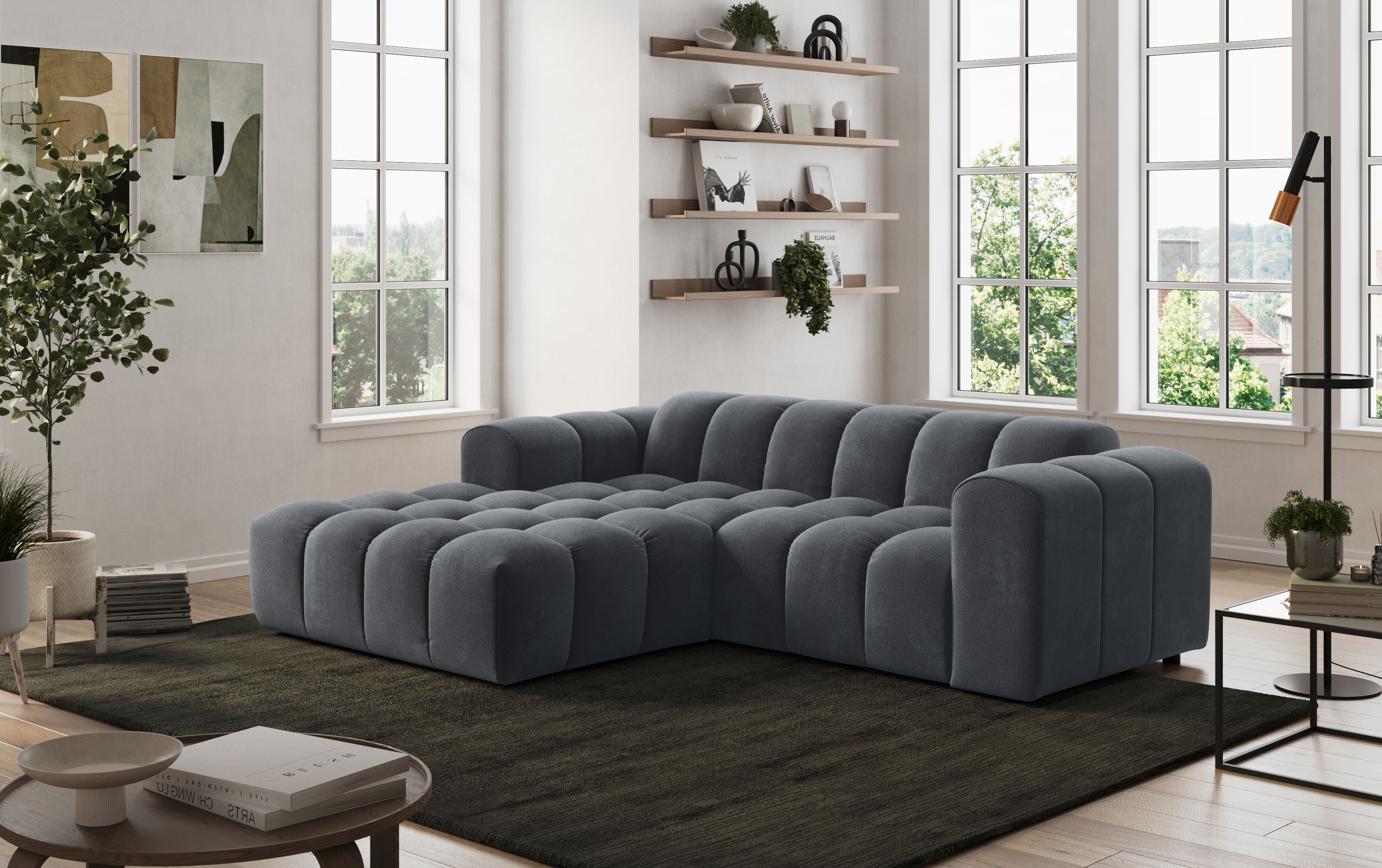 COTTA Ecksofa "Rocco L-Form, B: 248 cm, modernes Bubble-Sofa, großzügiger Sitzkomfort" Wohnlandschaft-Charakter, frei stellbar, modernes Design