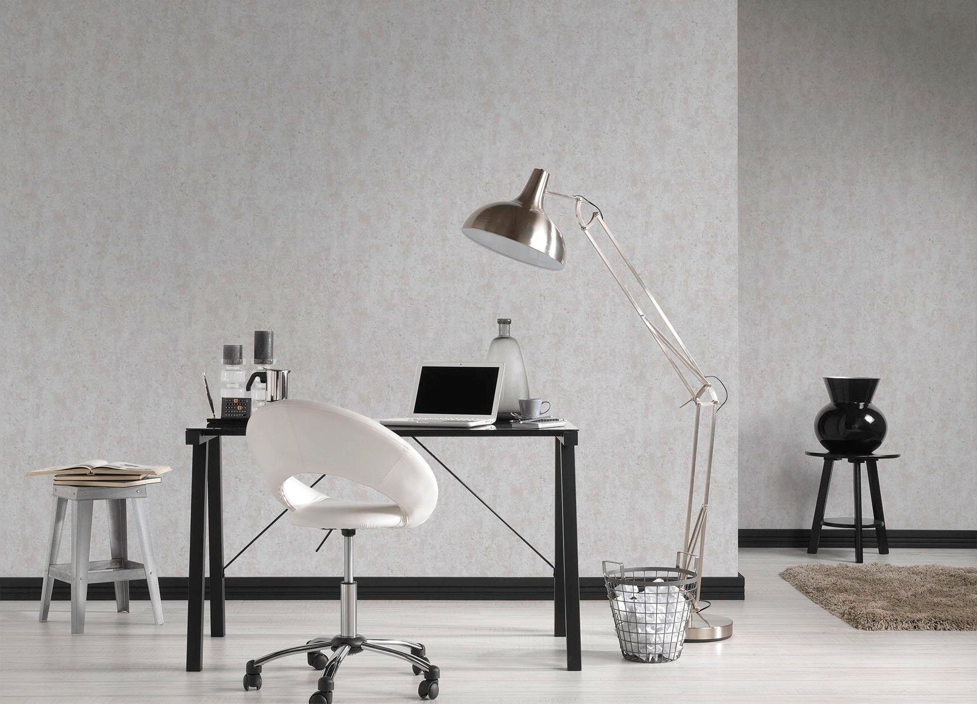 A.S. Création Vliestapete »Attractive 2 Tapete Steinoptik«, matt, Unitapete steinwand steinoptik loft strukturtapete glatt Grau