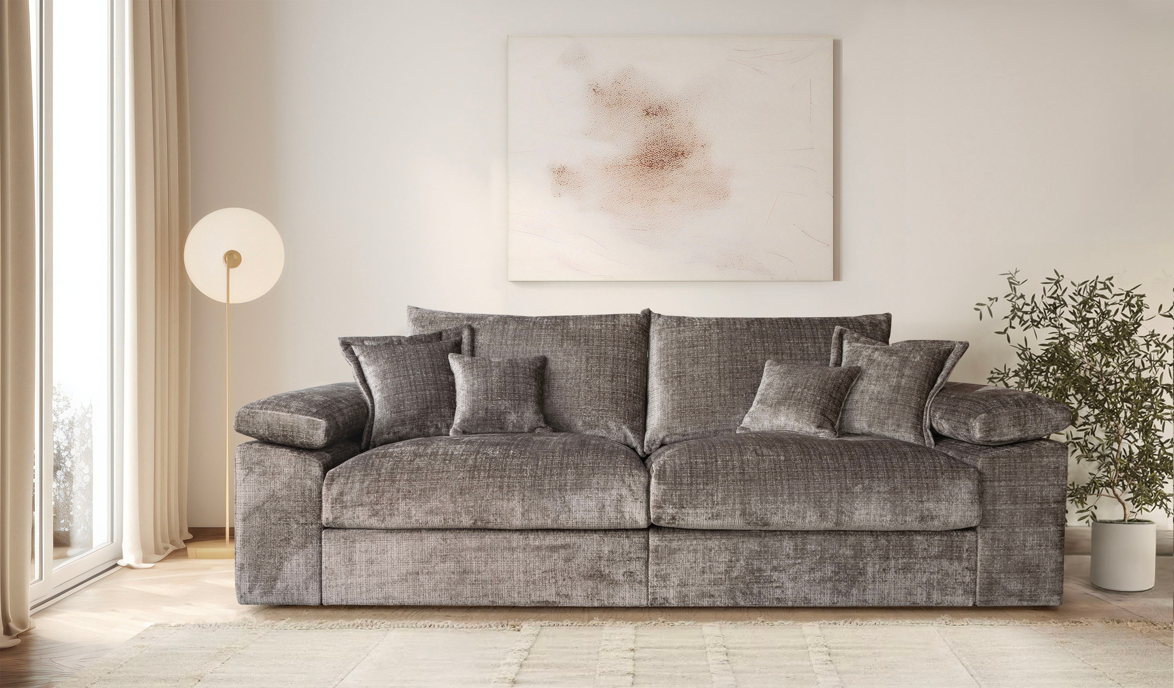 OTTO home "Soft&Cosy XL, B: 246 cm - OTTO. Verlässliche Qualität." Mega-Sofa, Cord oder Chenille-Struktur, mit Federkern & 4 Zierkissen