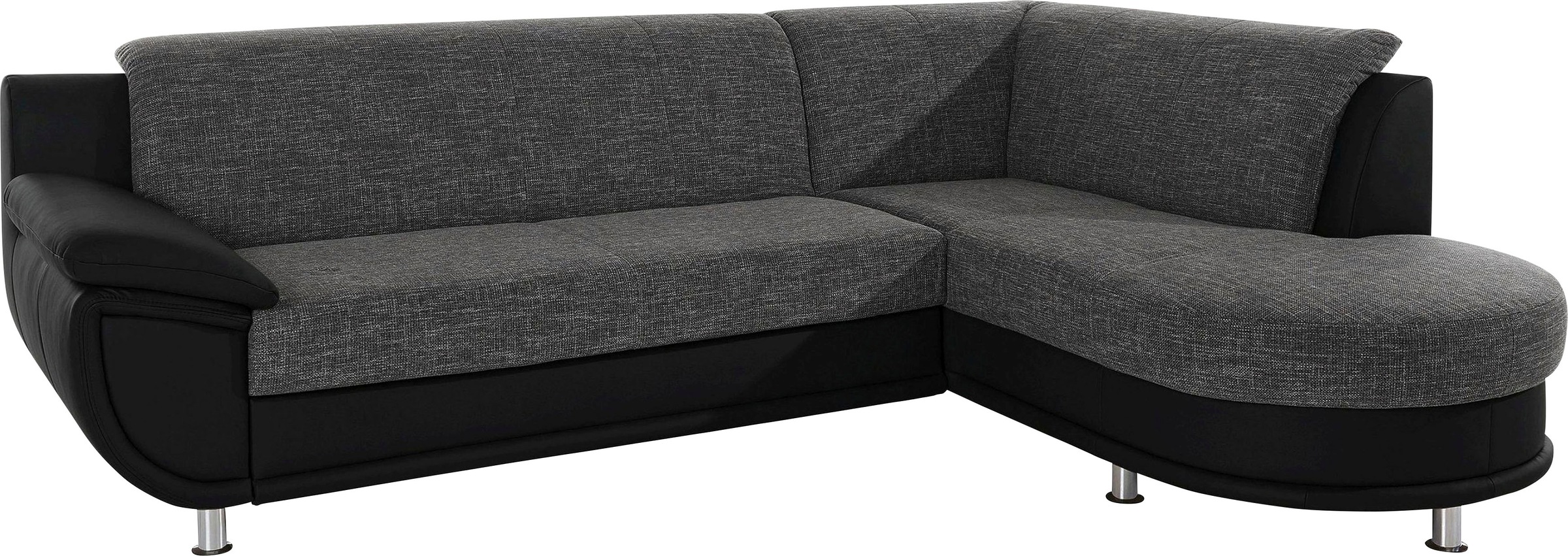 TRENDMANUFAKTUR Ecksofa »Rondo 3, zeitlos und bequem, Materialmix, breite Armlehnen, L-Form«, wahlweise mit Federkern für mehr Komfort, wahlweise mit Bettfunktion