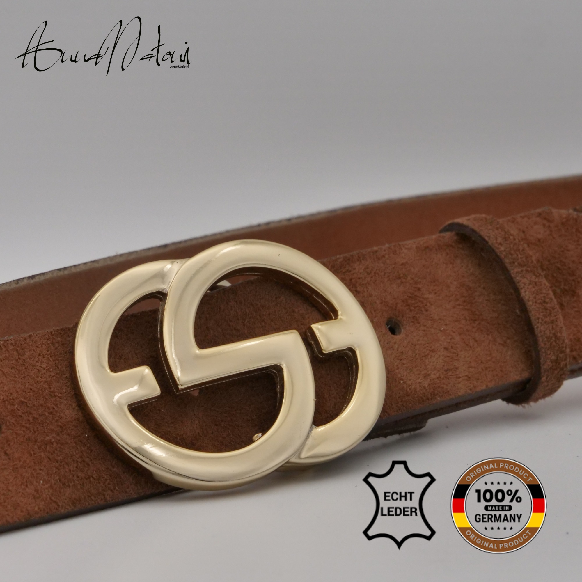 AnnaMatoni Ledergürtel "AnnaMatoni Damen Ledergürtel in hochwertigem Velour günstig online kaufen