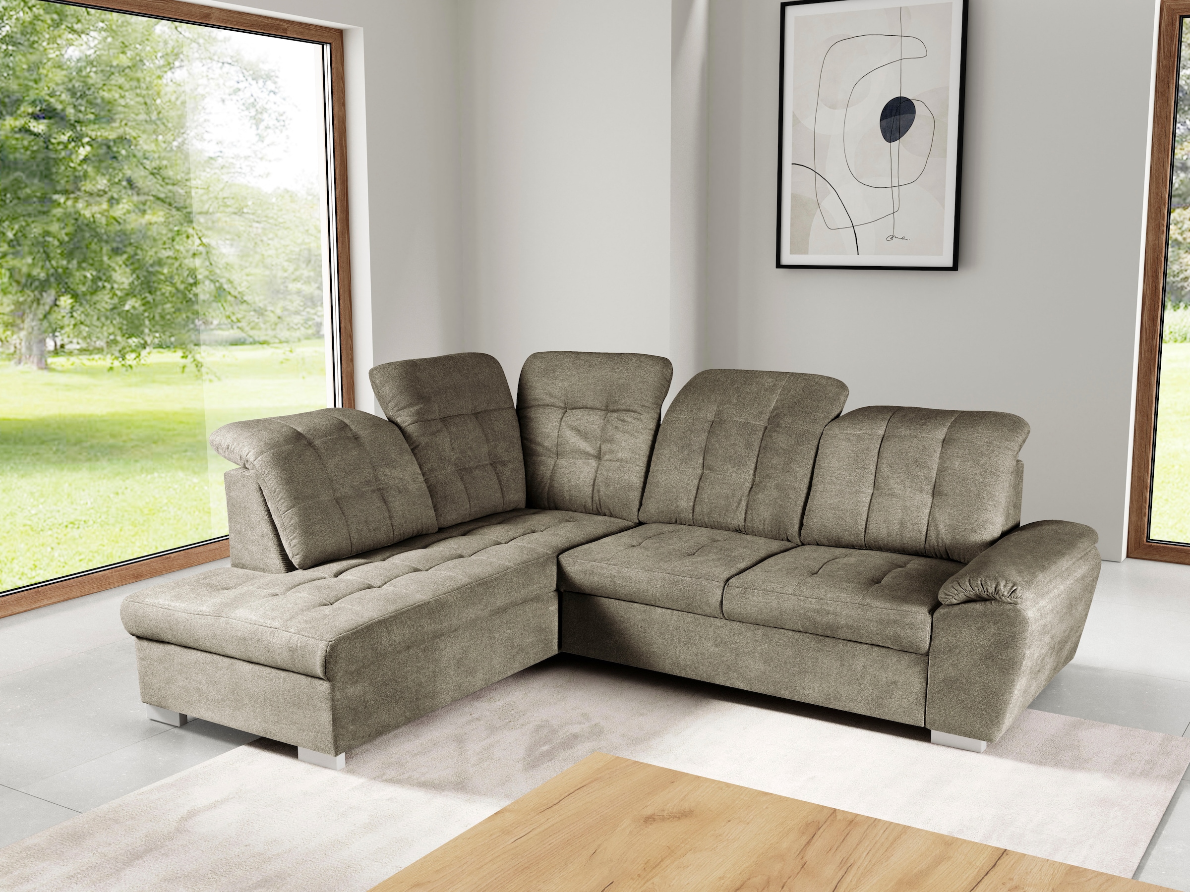 WERK2 Ecksofa "Brindisi, Multifunktion, bequem & komfortabel, Breite 263cm, günstig online kaufen