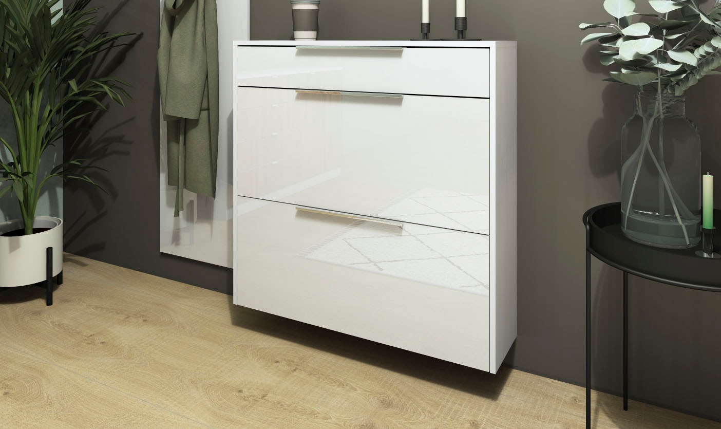 borchardt Möbel Schuhschrank "Oliva" Wandmontage, stehende Montage & Glasbö günstig online kaufen