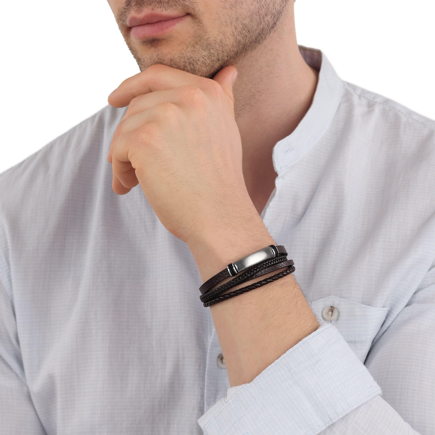 TOM TAILOR Lederarmband »mehrreihig«