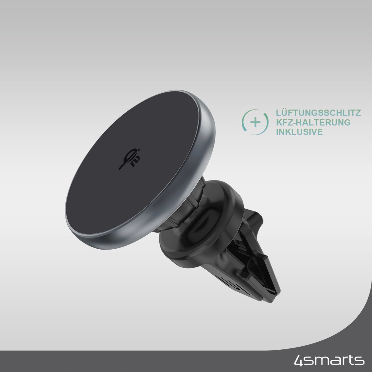 4smarts Wireless Charger »Qi2 Kfz Ladeset«, UltiMag-Ring, geeignet für Apple iPhone mit MagSafe