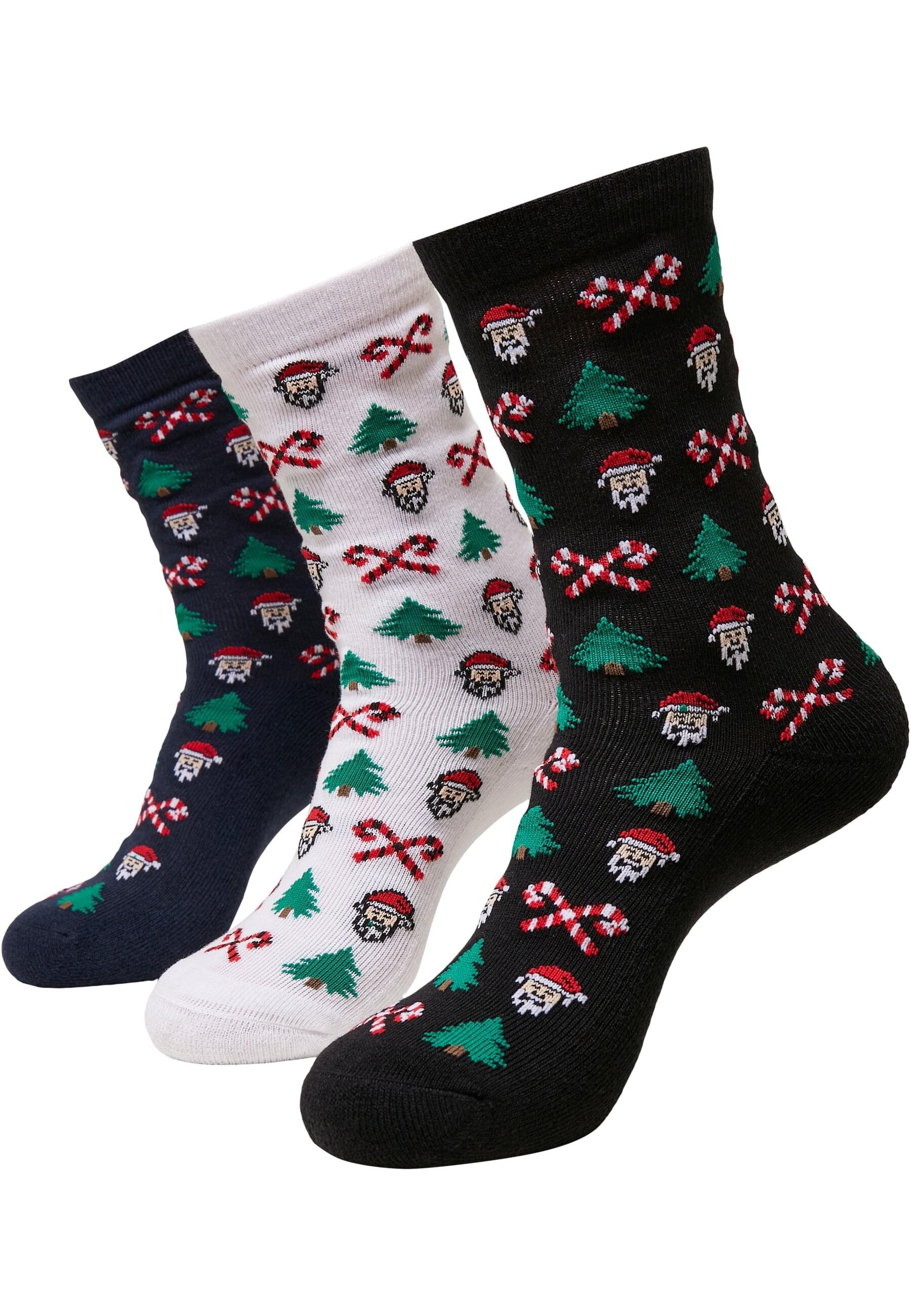 URBAN CLASSICS Basicsocken "Urban Classics Unisex Grumpy Santa Christmas Socks 3-Pack", (1 Paar)