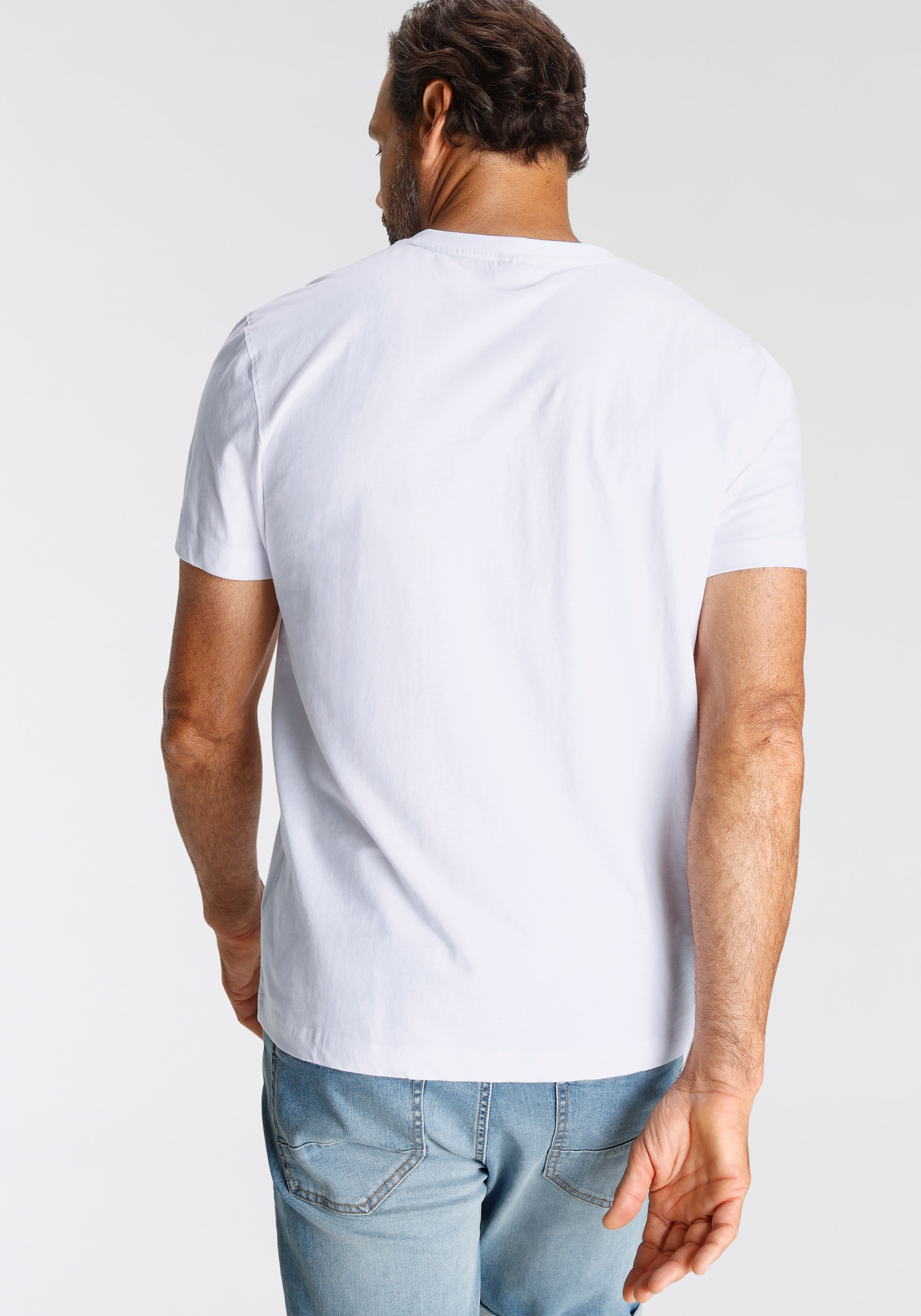 H.I.S V-Shirt, (3-er Pack), Kurzarm, Slim Fit, aus Baumwolle