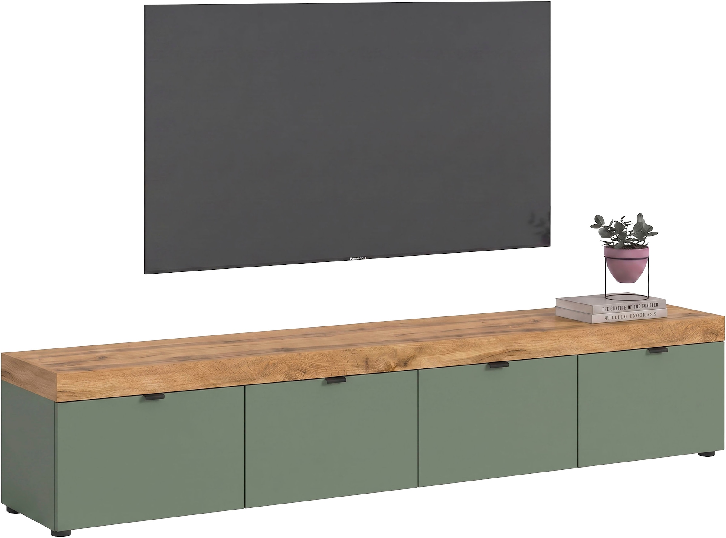 OTTO home Lowboard »MAMBO II, Breite 200 cm, 4 Klappen, 4 Fächer« 1 Stk. tlg. Lowboard, TV Unterschrank, TV-Schrank, Wohnzimmer