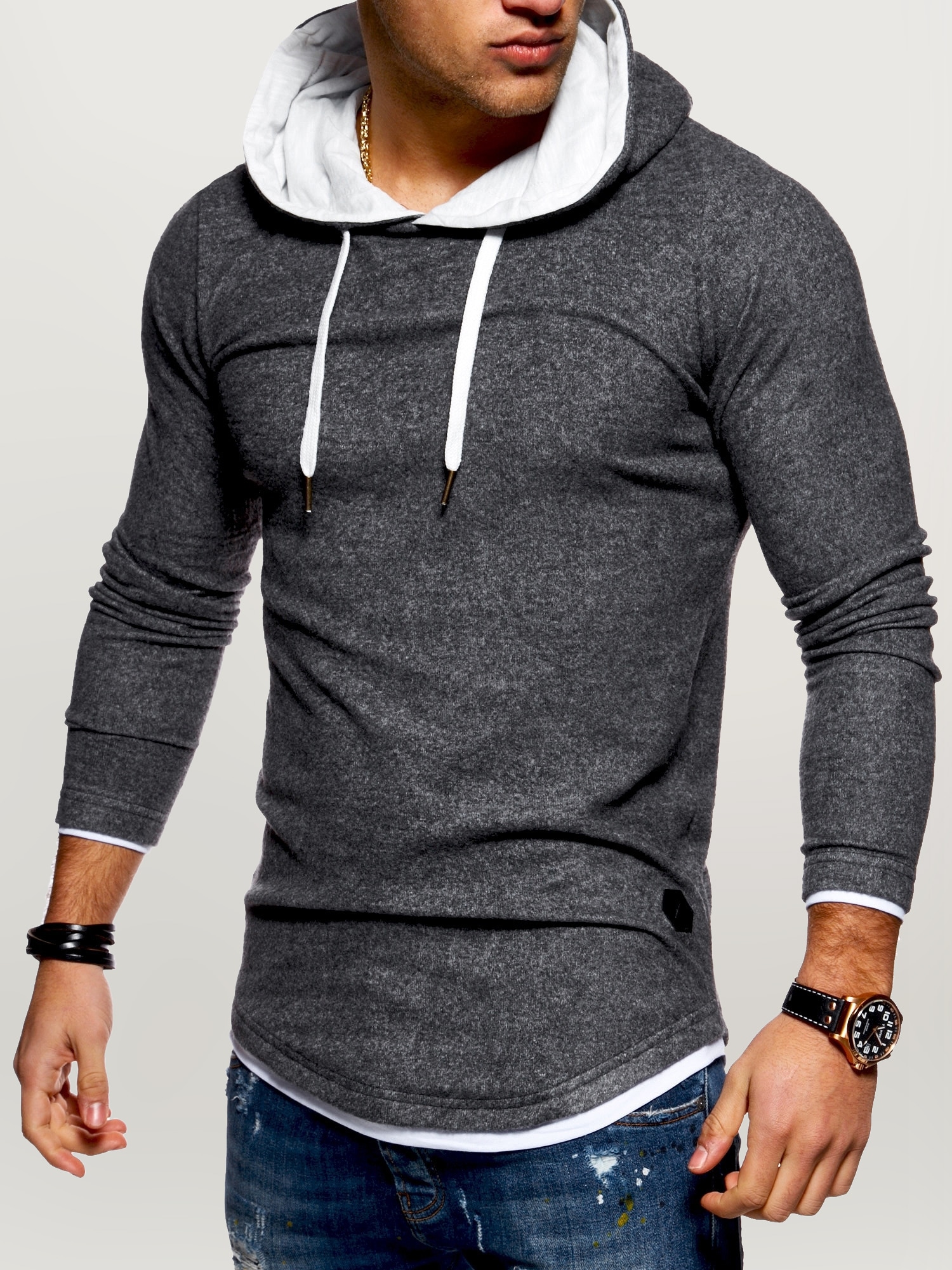 behype Kapuzensweatshirt "LAYER", im trendigen Layer-Look günstig online kaufen