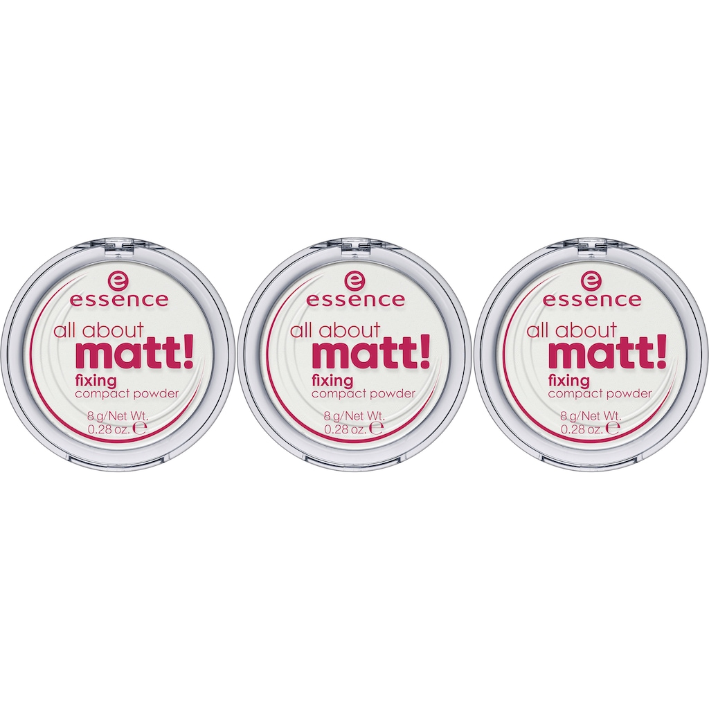 Essence Puder »all about matt! fixing compact powder« (Set 3 tlg.)
