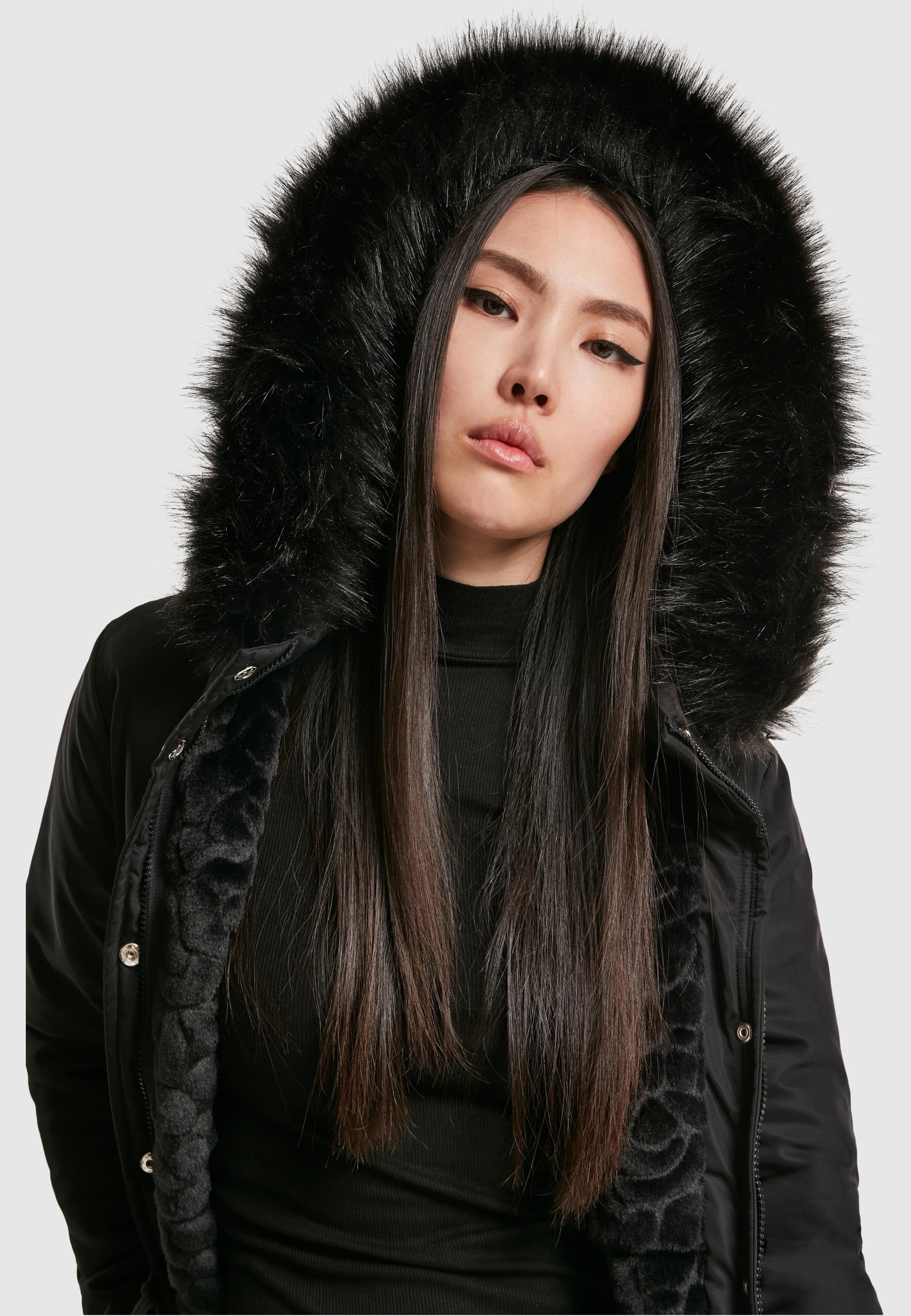 URBAN CLASSICS Winterjacke »Urban Classics Damen Ladies Faux Fur Parka«, (1 St.), mit Kapuze