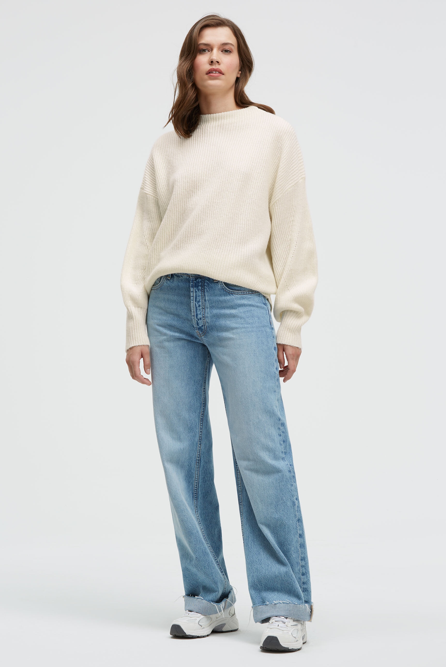 SENSES.THE LABEL Rundhalspullover im Rippstrickmuster