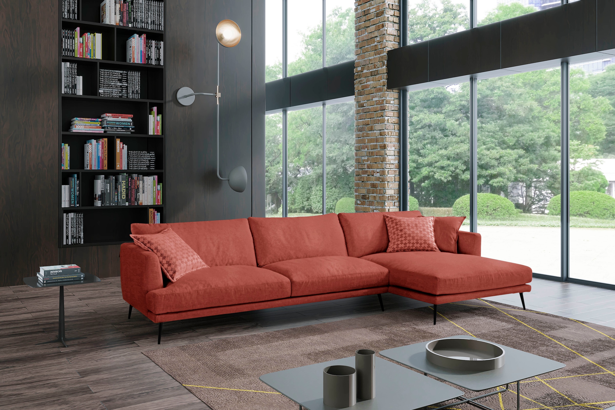 Egoitaliano Ecksofa "Sophia, Designsofa mit extrakomfortablem Sitzkomfort, Breite 274cm" mit Daunenfederung, L-Form