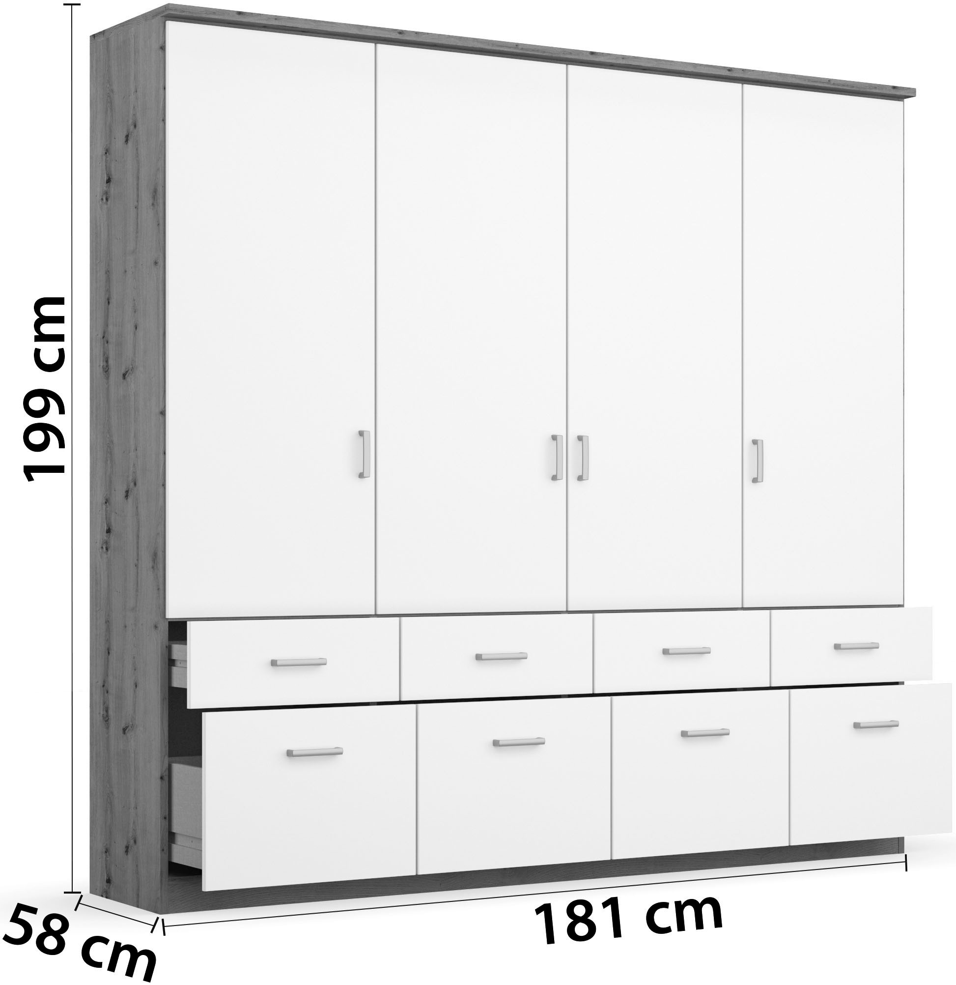 rauch Kleiderschrank »Kleiderschrank Schrank Garderobe deckenhoher Schrank BREMEN«, in vielen Farben und Ausführungen MADE IN GERMANY