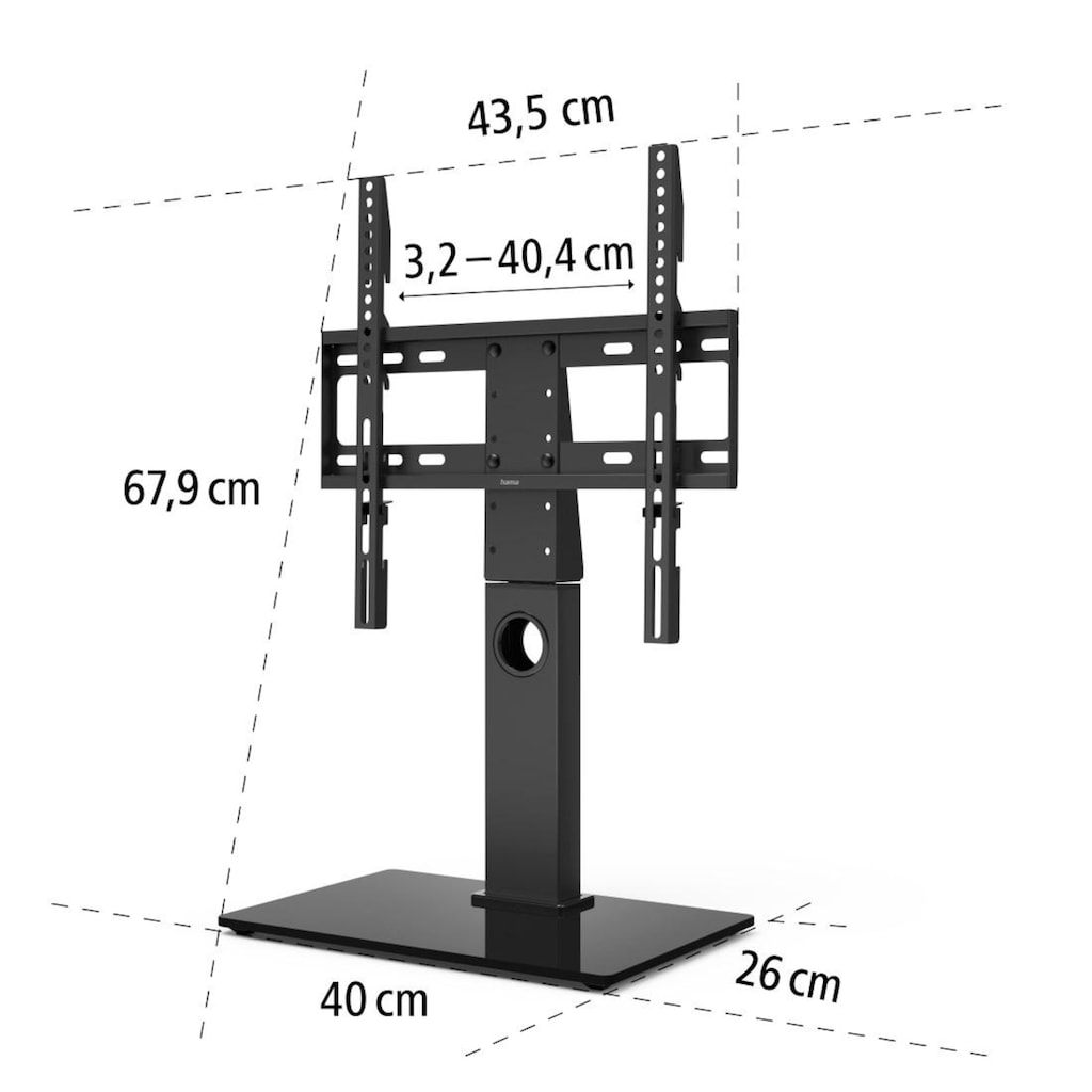 Hama TV-Standfuß »TV-Standfuß, FULLMOTION, 140 cm (55"), Schwarz TV Halter«, bis 140 cm Zoll