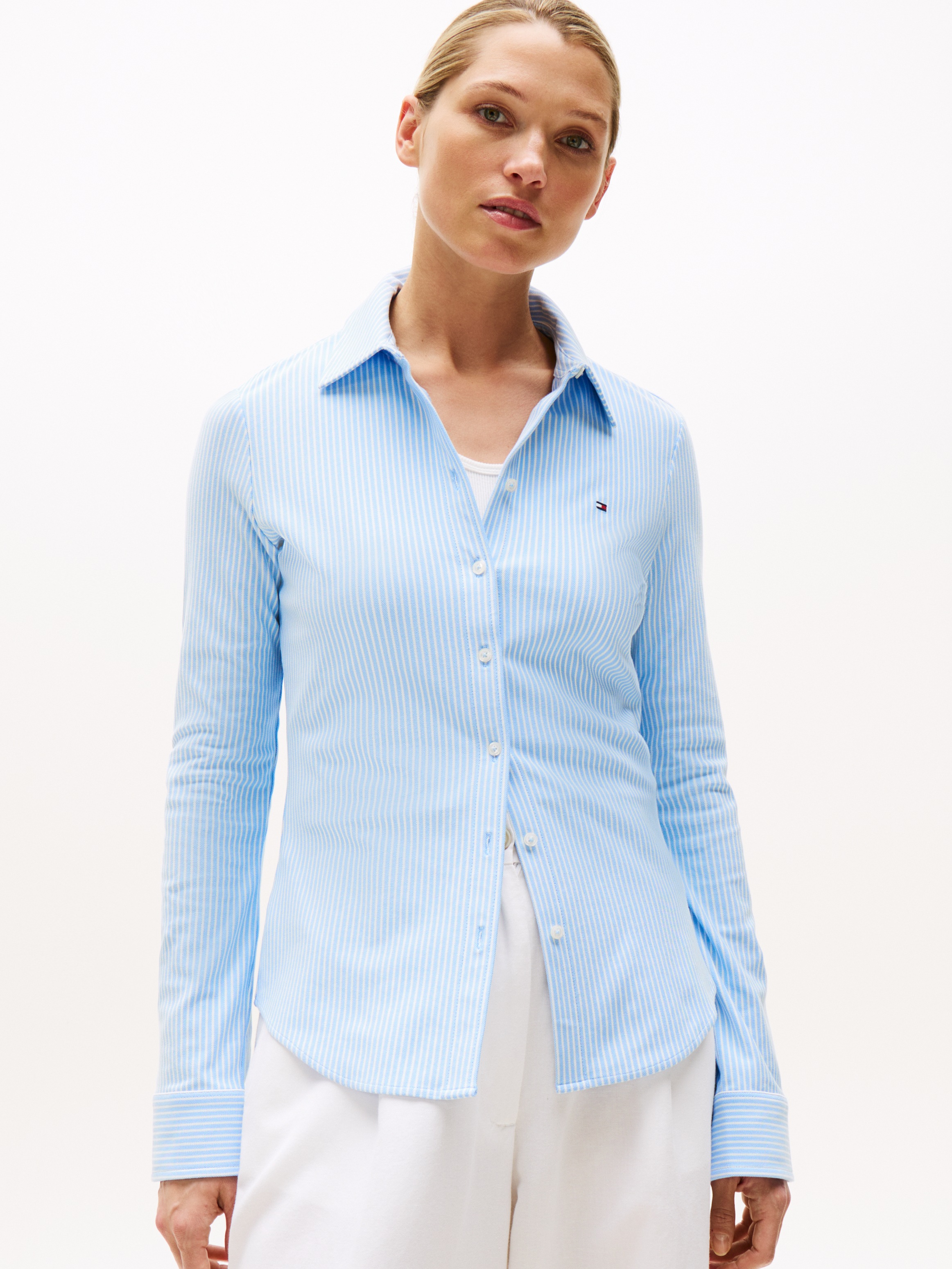 Tommy Hilfiger Poloshirt "1985 SLIM PIQUE BTN DOWN LS mit Polokragen und La günstig online kaufen