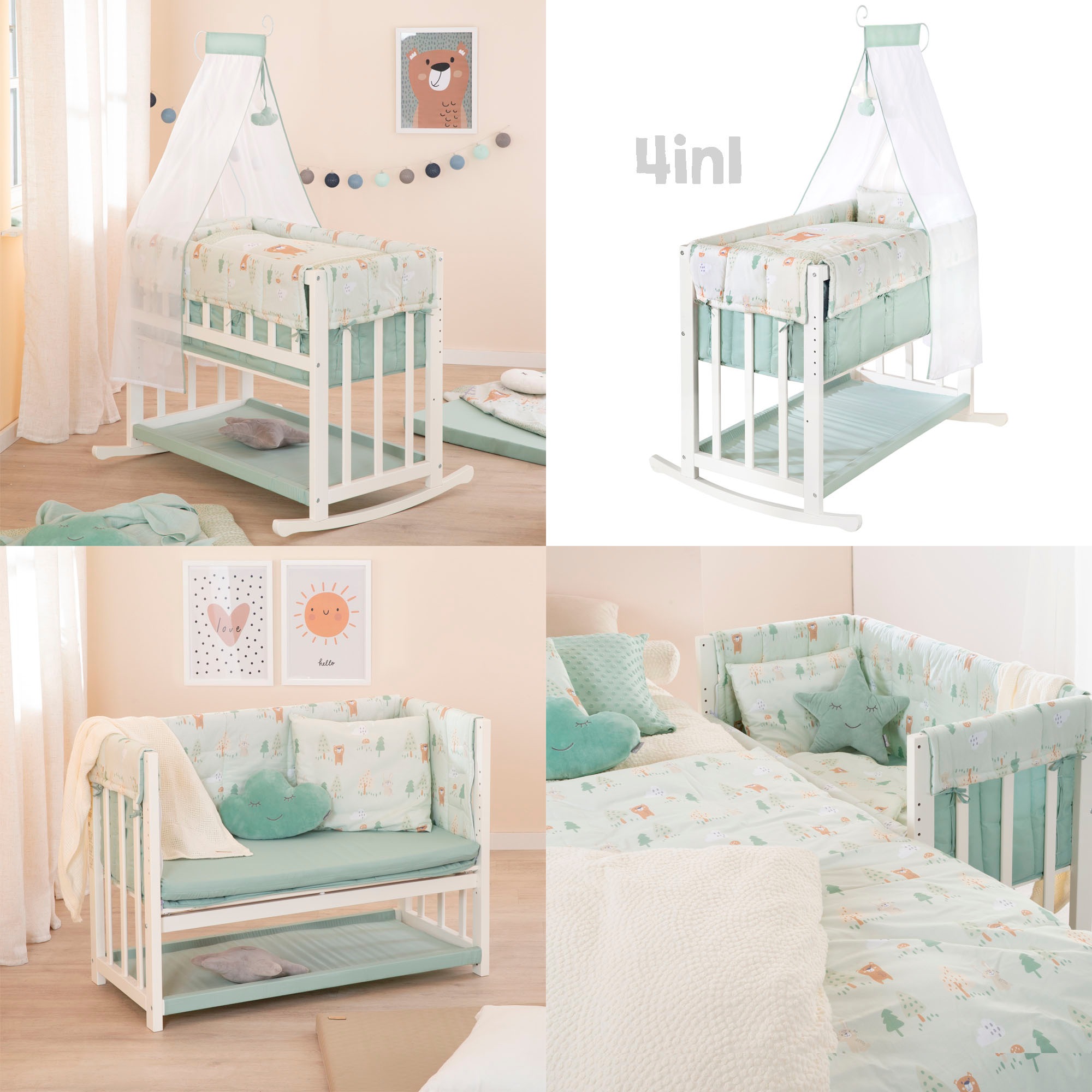 roba® Stubenbett »4in1, Woodland Buddies«