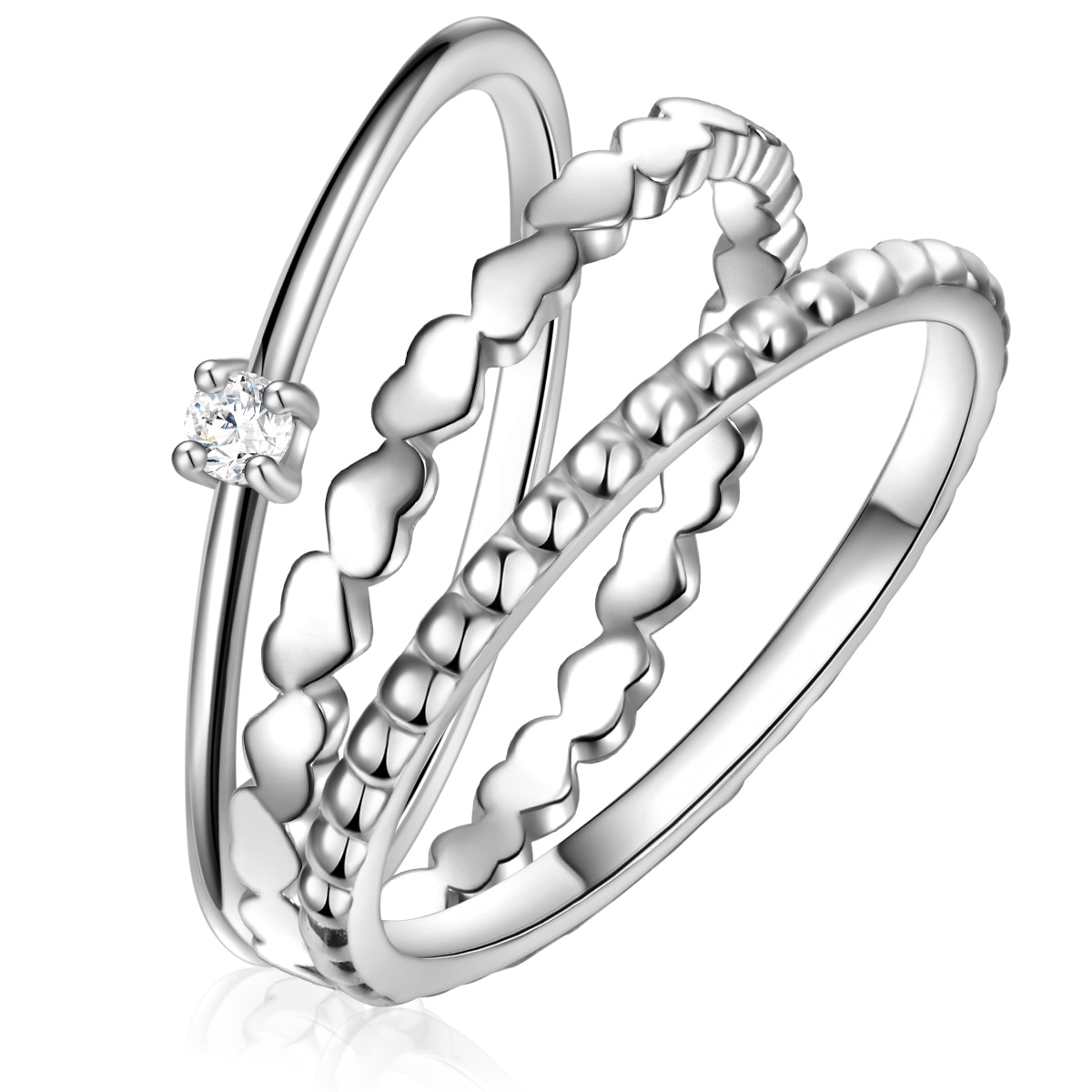 Glanzstücke München Fingerring »Set: AV244« aus Sterling Silber mit Zirkonia