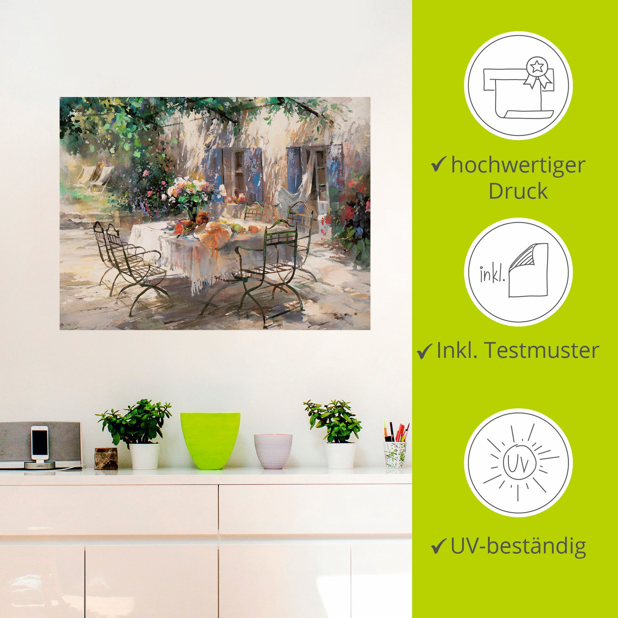 Artland Wandbild »Schatten Garten«, Garten, (1 St.), als Leinwandbild, Poster, Wandaufkleber in verschied. Größen