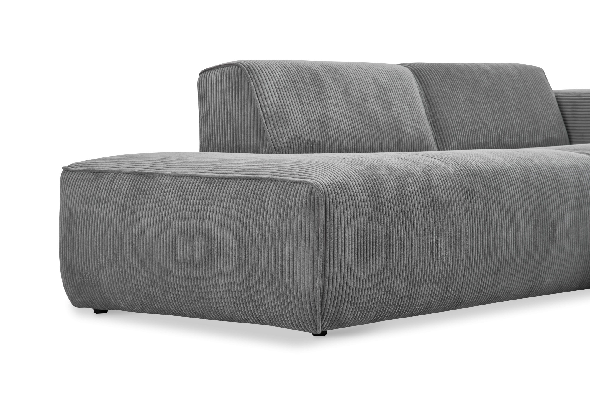 andas Ecksofa »Noord mit Kedernaht, Breite 227 cm«, Cord, Struktur, Webstoff, mit Wellenunterfederung, Massivholzrahmen