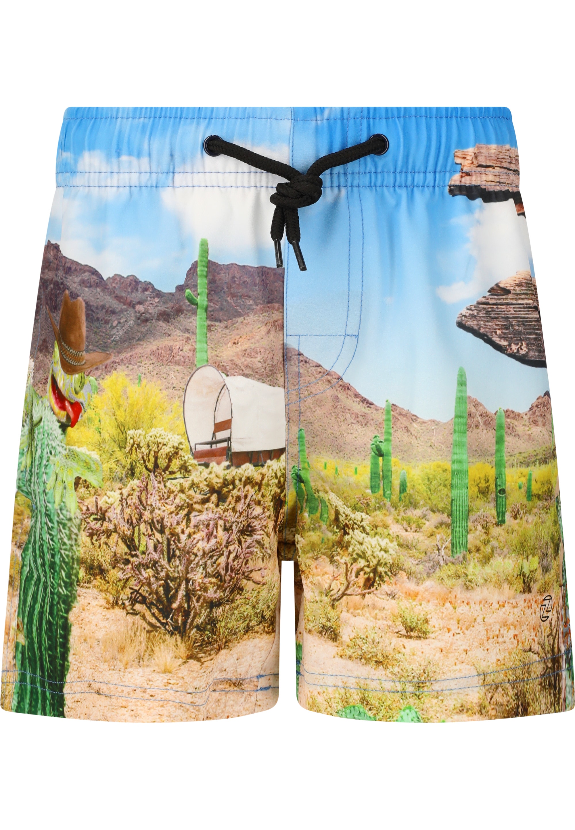 ZIGZAG Kinder Badeshorts "Tino", blau, Gr. 140, bedruckt, 92% Polyester, 8% Elasthan, Badehosen, mit sommerlichem Print