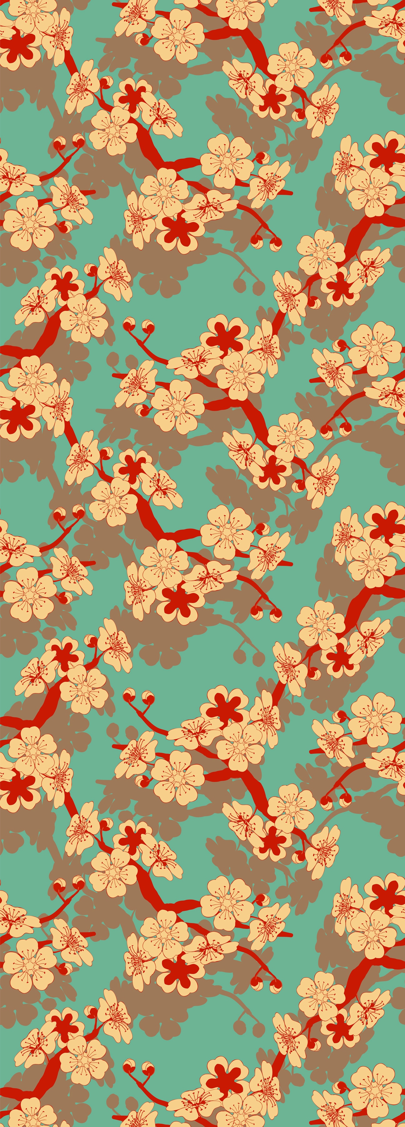 queence Vinyltapete "Nora" Motiv bedruckt botanisch floral gemustert natürlich glatt 90x250cm, selbstklebend, kinderleichte Anbringung, Sticker
