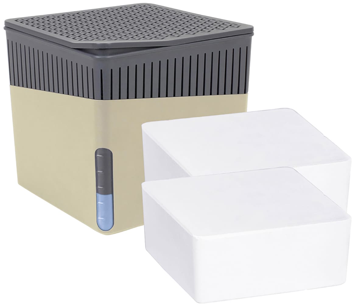 WENKO Luftentfeuchter »Modell Cube«, für 40 m³ Räume, Tank 0,8 l, mit 2 x 500 g Entfeuchter-Blöcken