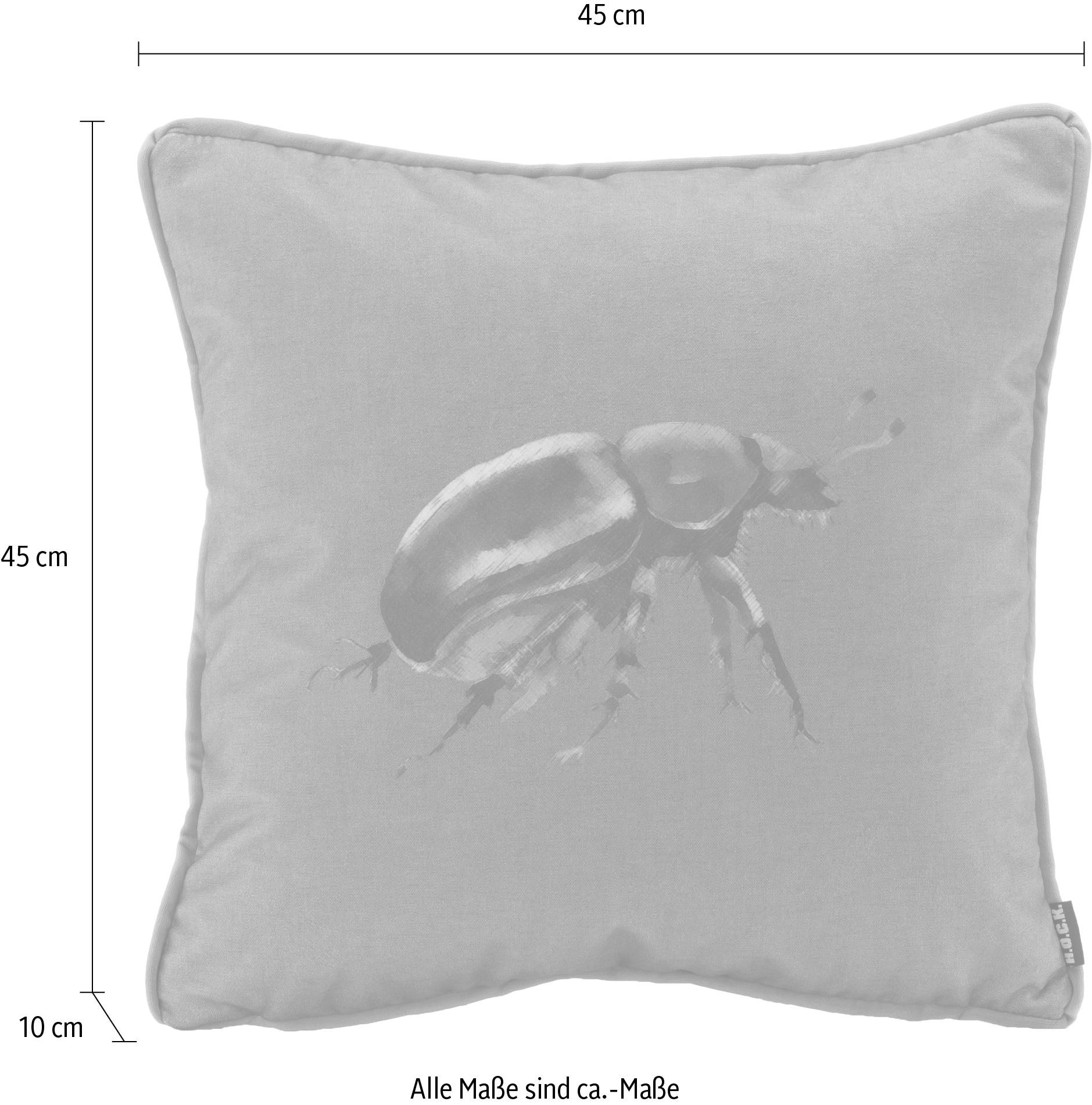 H.O.C.K. Dekokissen »Rosenkäfer«, changierender Samt, Kissenhülle mit Füllung, 1 Stück