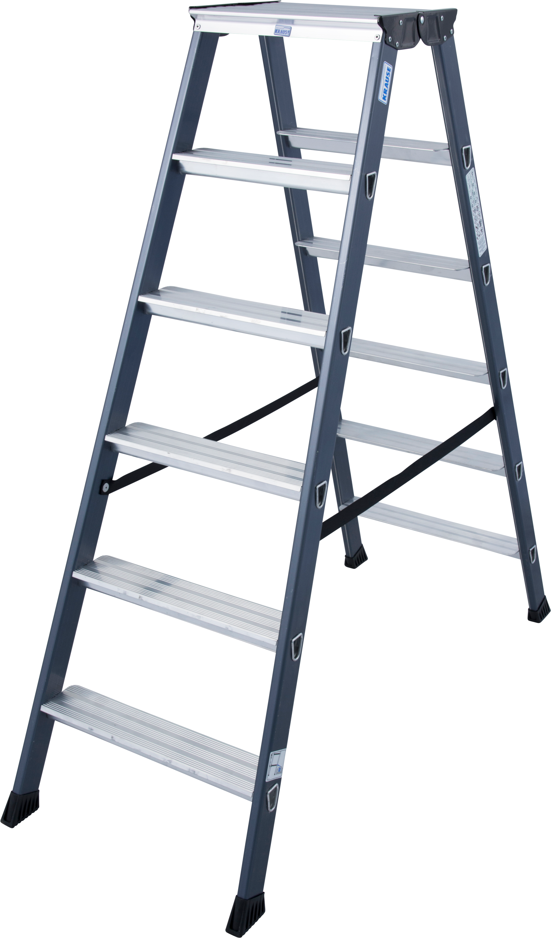 KRAUSE Doppelleiter "SePro D" Alu eloxiert, 2x6 Stufen, Arbeitshöe ca. 285 günstig online kaufen