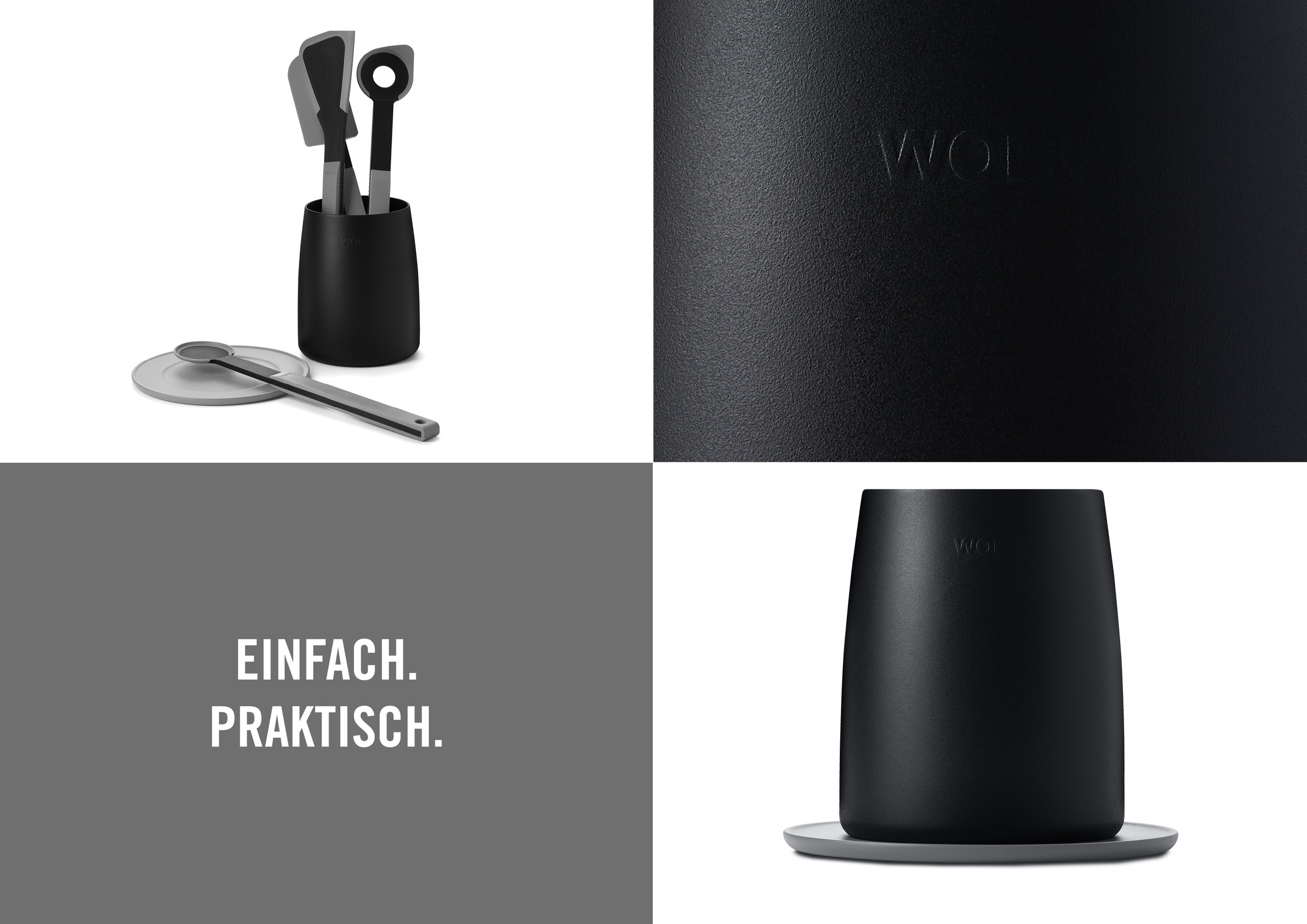 WOLL Besteckhalter »Cook it«, (Set, 2 tlg., 1x Utensilienbehälter, 1x Löffelablage), passend für 8 Küchenhelfer