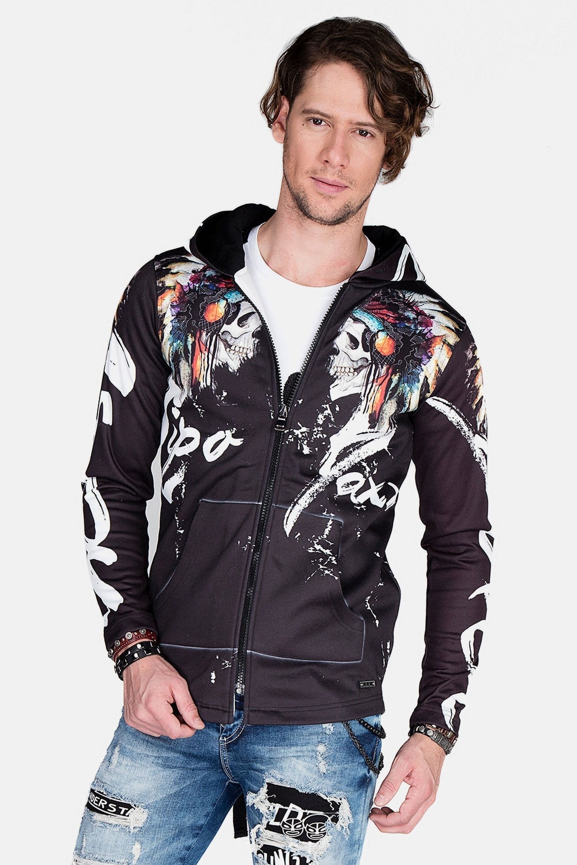 Cipo & Baxx Sweatjacke »Sweatshirts« 1 mit indigenem Allover-Print, CL-263