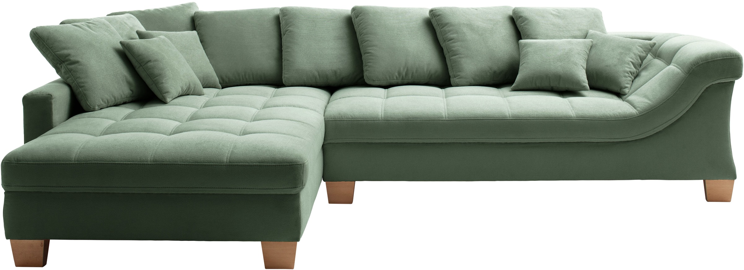 Mr. Couch Ecksofa »Bologna, L-Form, mit Holzfüßen«, wahlweise mit Kaltschaum