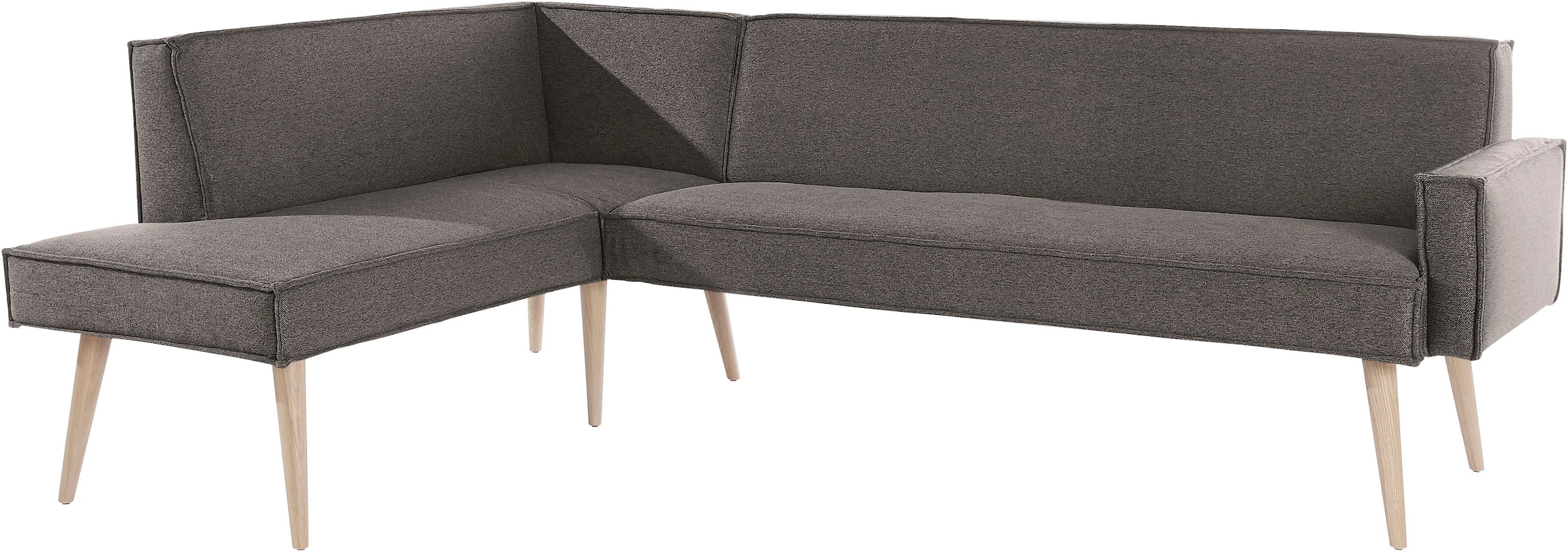exxpo - sofa fashion Eckbank »Lungo, moderne Kedernaht, bequem und elegant, hoher Holzfuß«, hochwertige Detailverarbeitung, frei im Raum stellbar