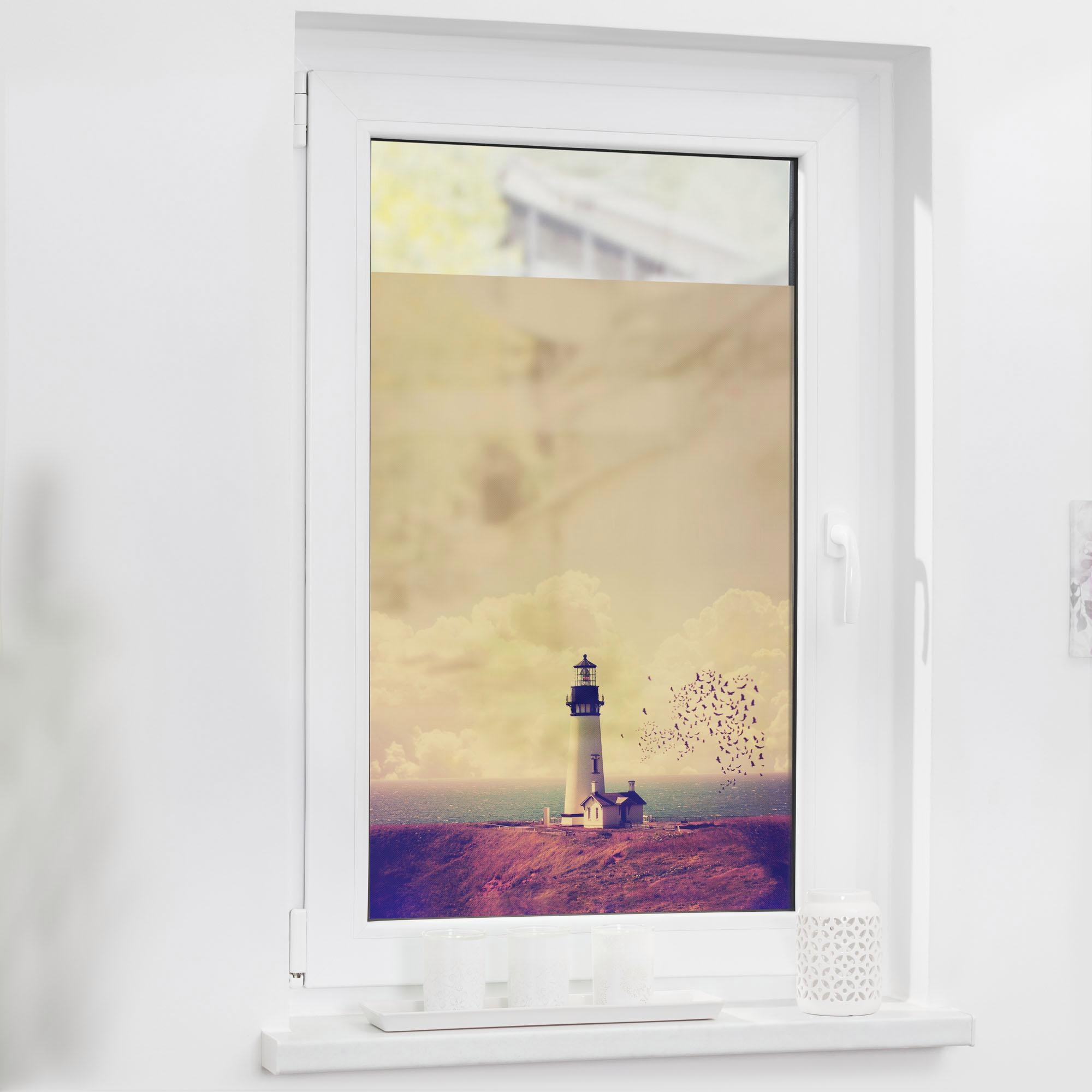 LICHTBLICK ORIGINAL Fensterfolie "Leuchtturm" 1 blickdicht strukturiert Kle günstig online kaufen