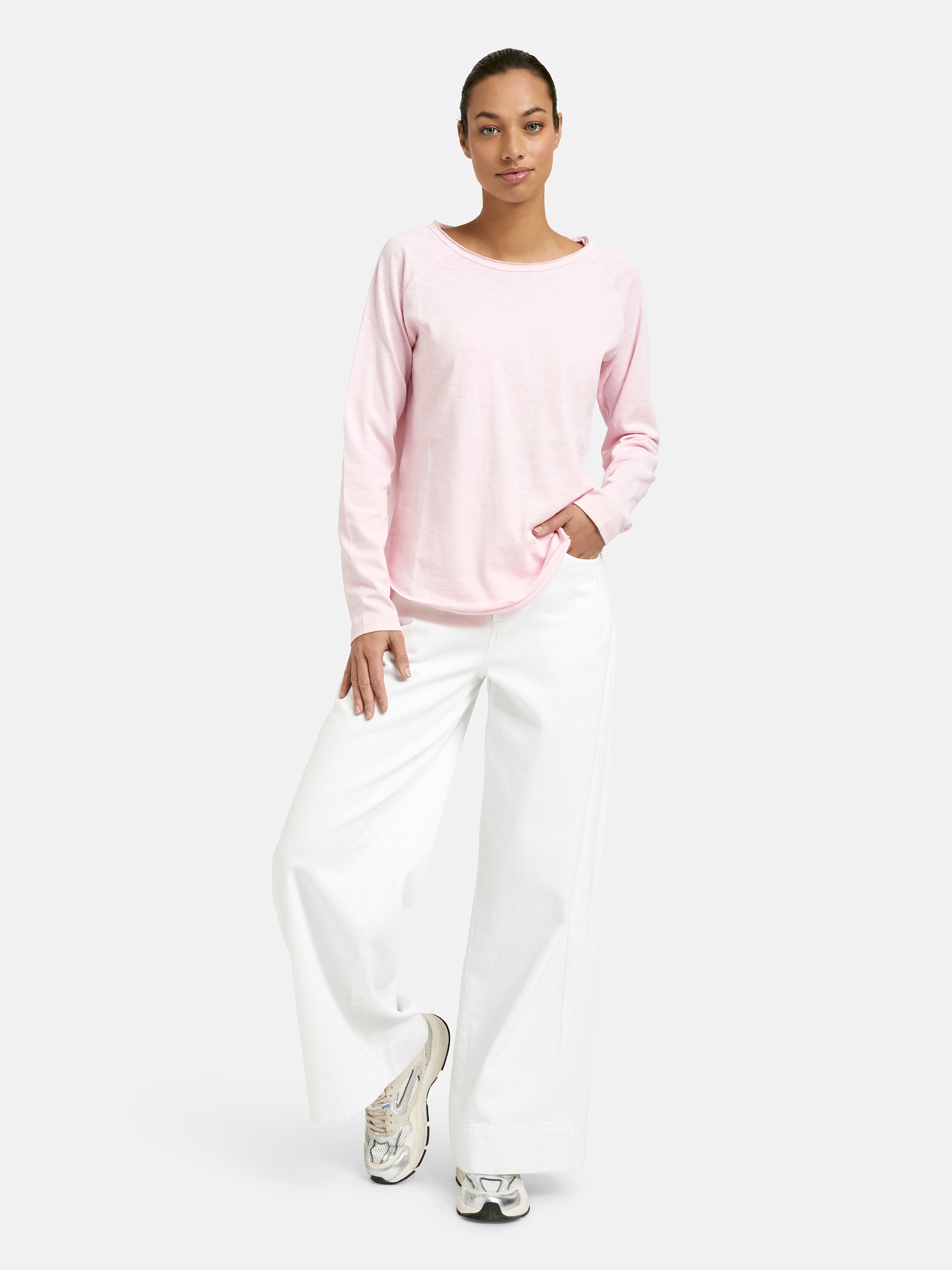 Smith & Soul Rundhalsshirt mit offenen Kanten