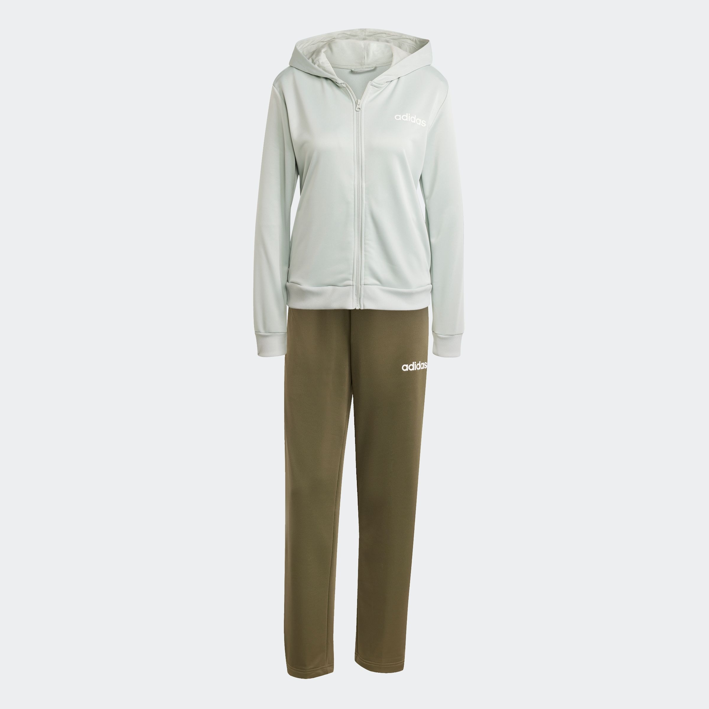 adidas Sportswear Trainingsanzug »W LINEAR TS«, (2 tlg.), Trainingsjacke mit Kapuze, Tracksuit