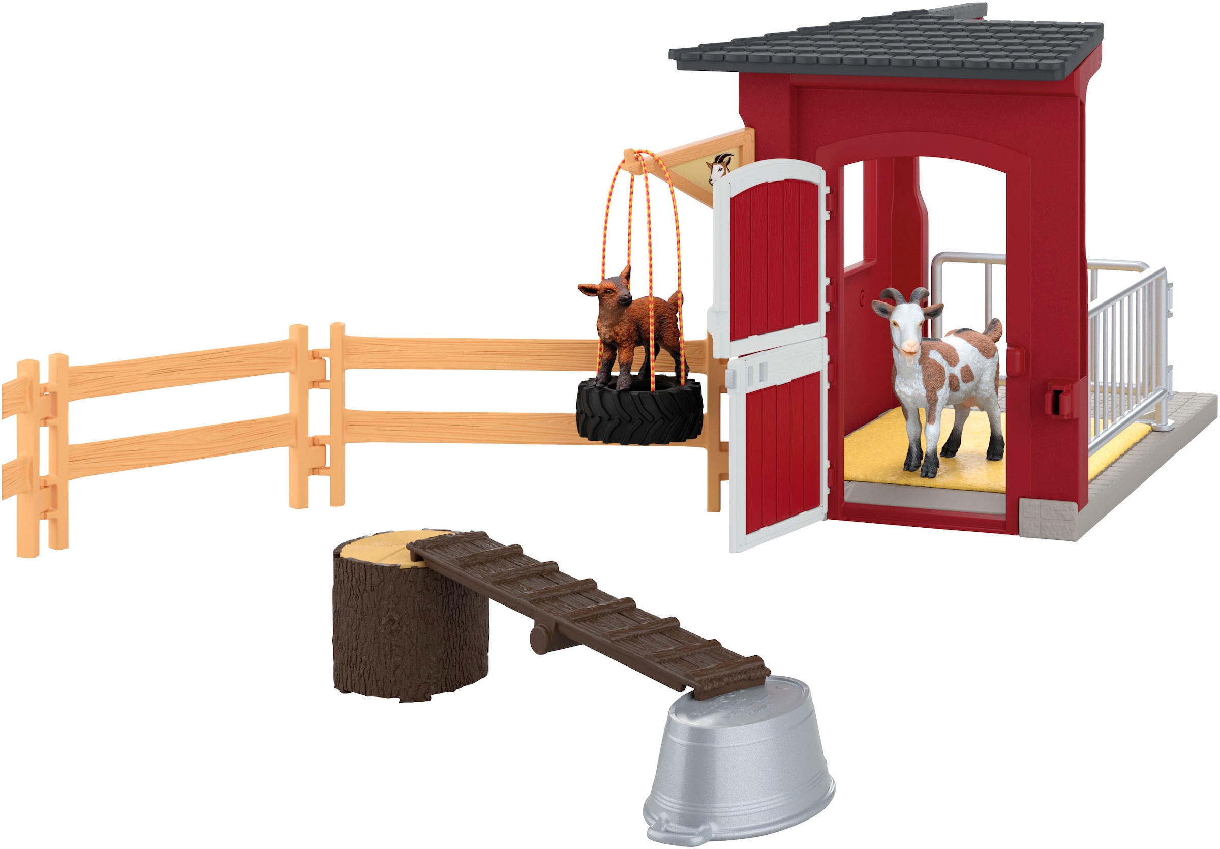 Schleich® Spielwelt »FARM WORLD, Ziegenstall (42726)«