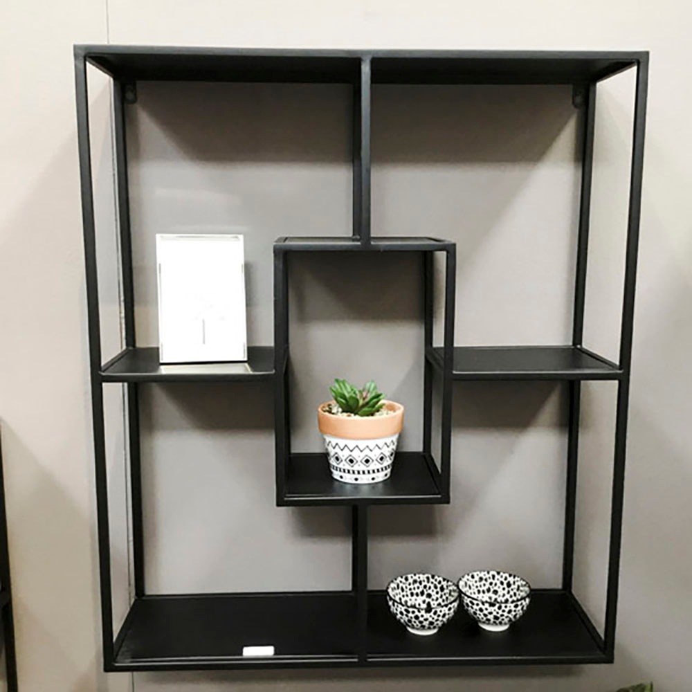 HAKU Wandregal "Hängeregal, Wandboard" quadratisch - aus Metall Schwarz - B/T/H 60/18/70 cm