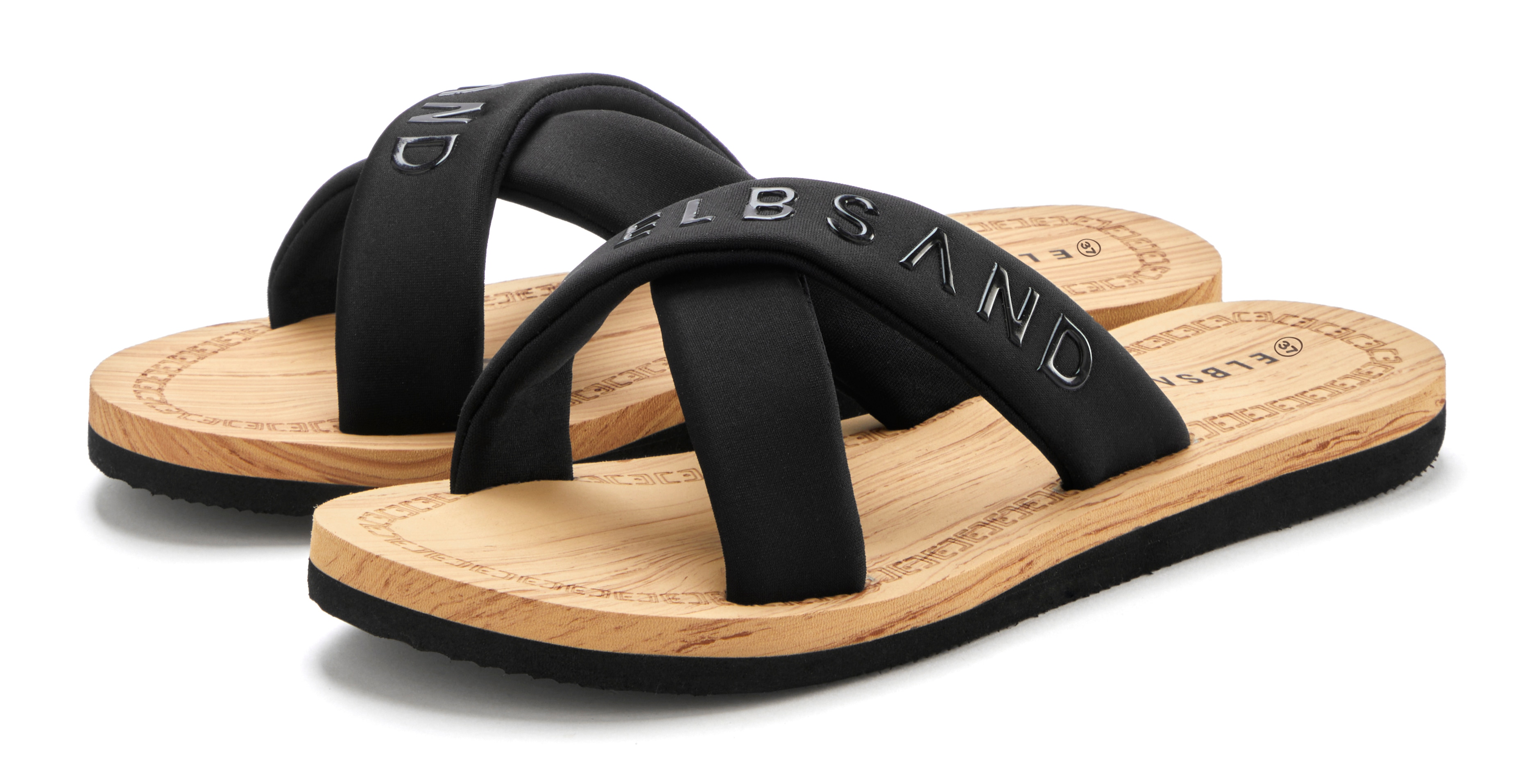 Elbsand Badepantolette "Badeschuhe, Badeschlappe, Sommerschuhe, Pantolette,Badelatsche" Sandale mit wasserabweisender und ultraleichter Sohle VEGAN