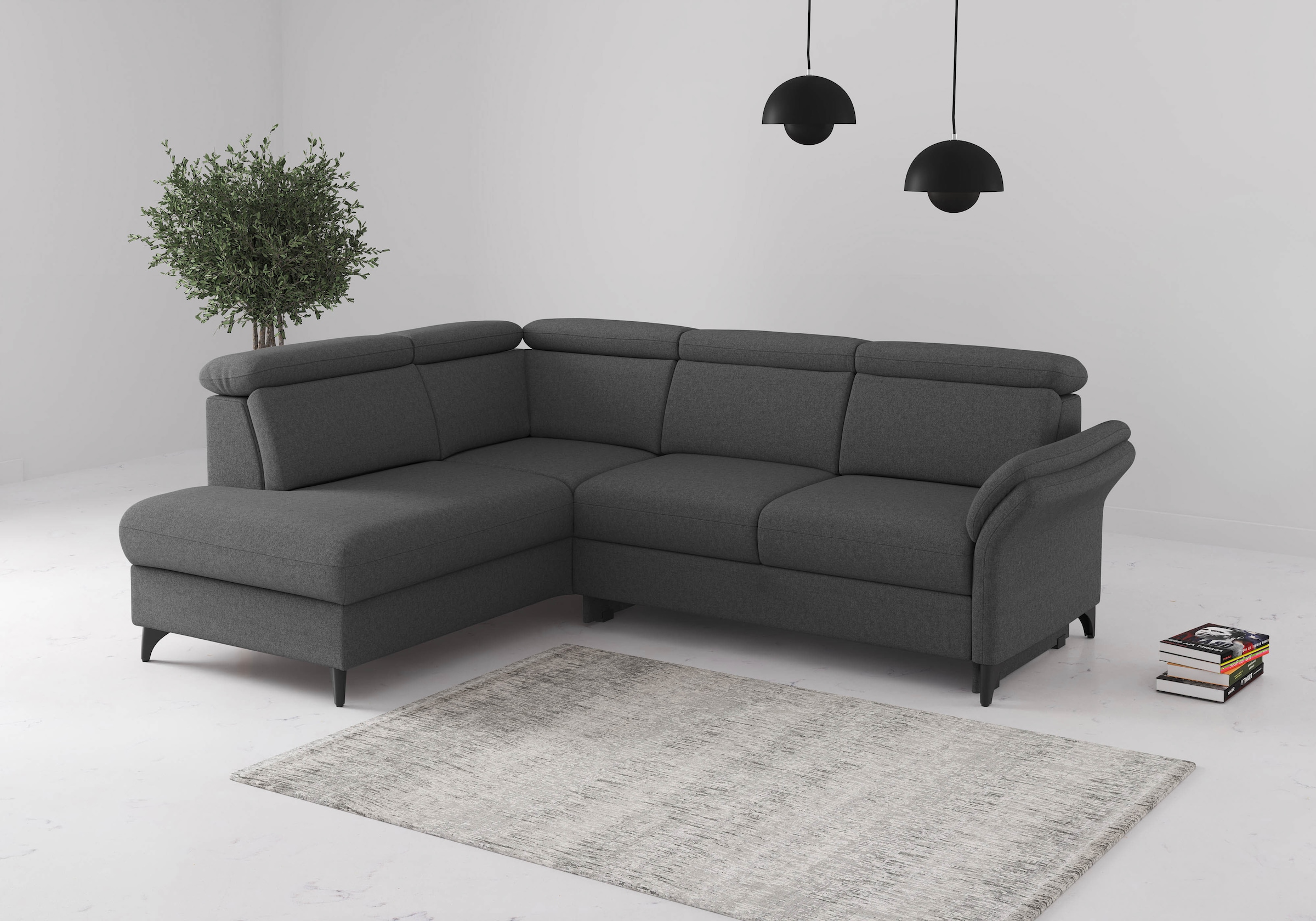 sit&more Ecksofa "Glendale, L-Form" inkl. Kopfteilverstellung, wahlweise mit Vorziehsitz und Bettkasten