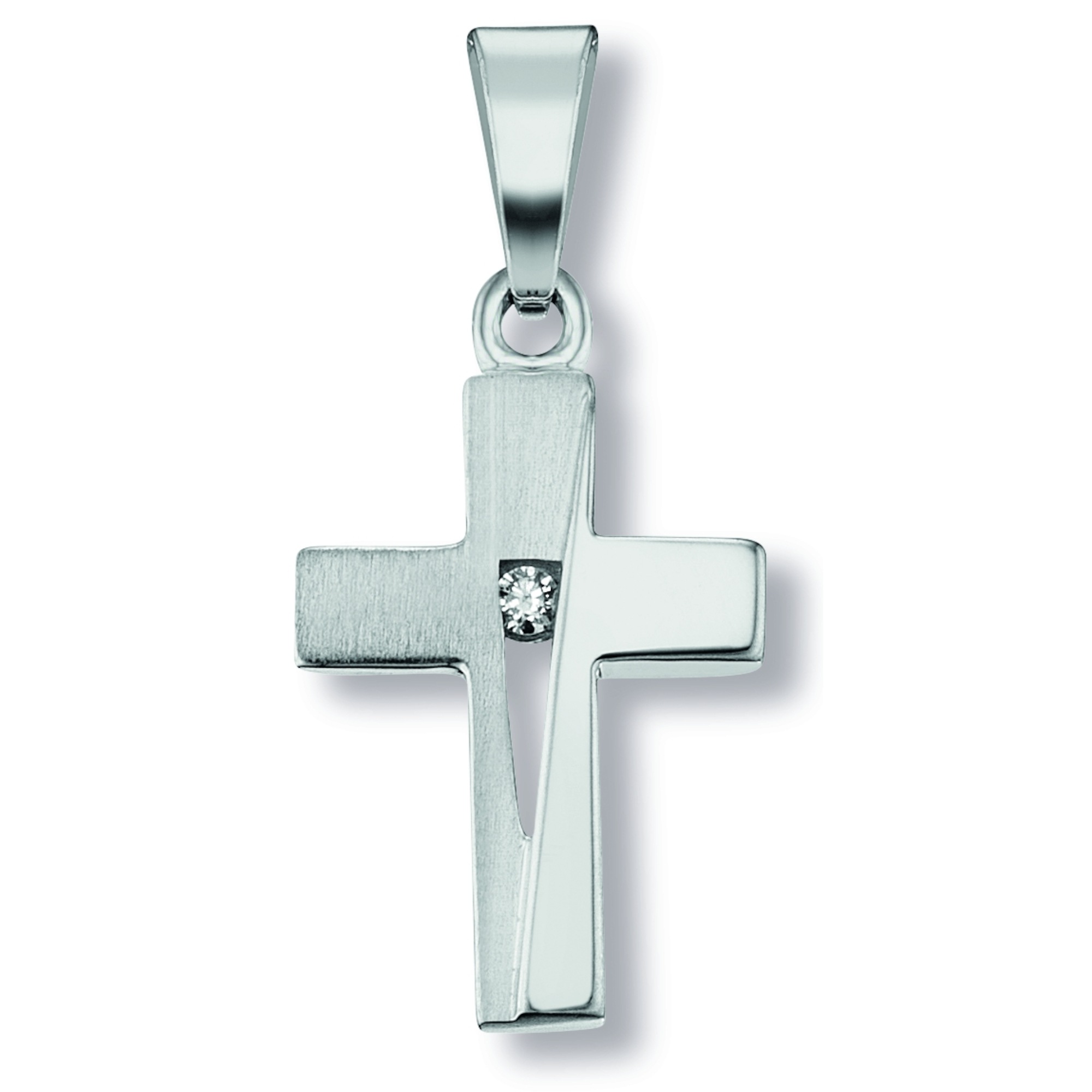 Kettenanhänger ONE ELEMENT "Zirkonia Kreuz Anhänger aus 925 Silber", silber, Schmuckanhänger, Damen, Silber 925 (Sterlingsilber), Kettenanhänger, Dezente Symbolik – stilvoller Begleiter für jeden Anlass