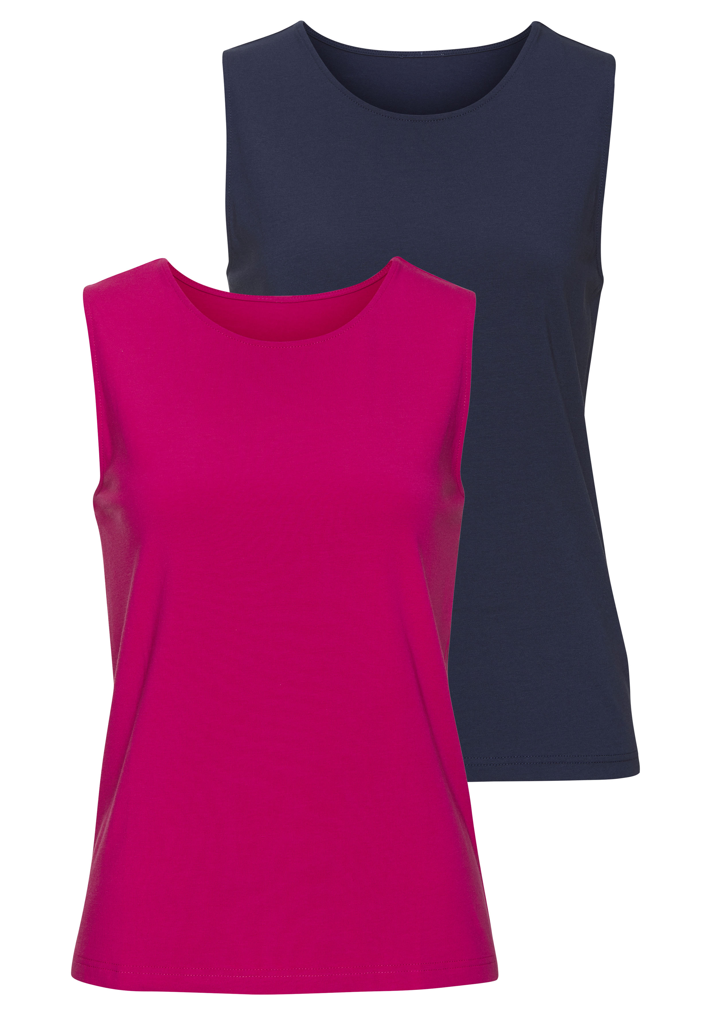 LASCANA Shirttop "aus luftiger Baumwoll-Modal-Qualität" 2er-Pack, aus elastischem Jersey mit Baumwolle und Modal