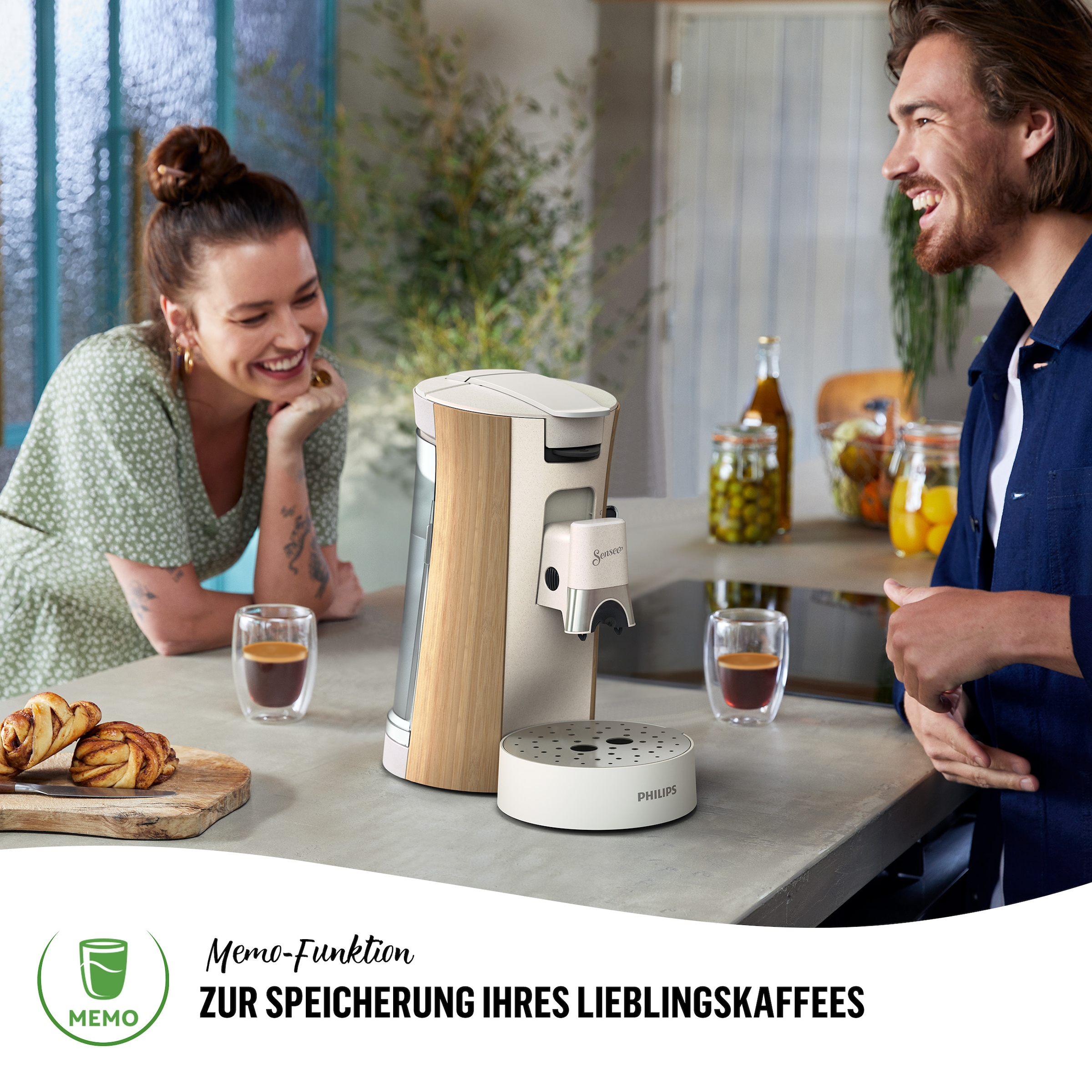 Philips Senseo Kaffeepadmaschine »Select CSA240/05 Eco Conscious Collection«, drei Kaffee-Einstellungen, biobasierter Kunststoff, Seidenweiß matt