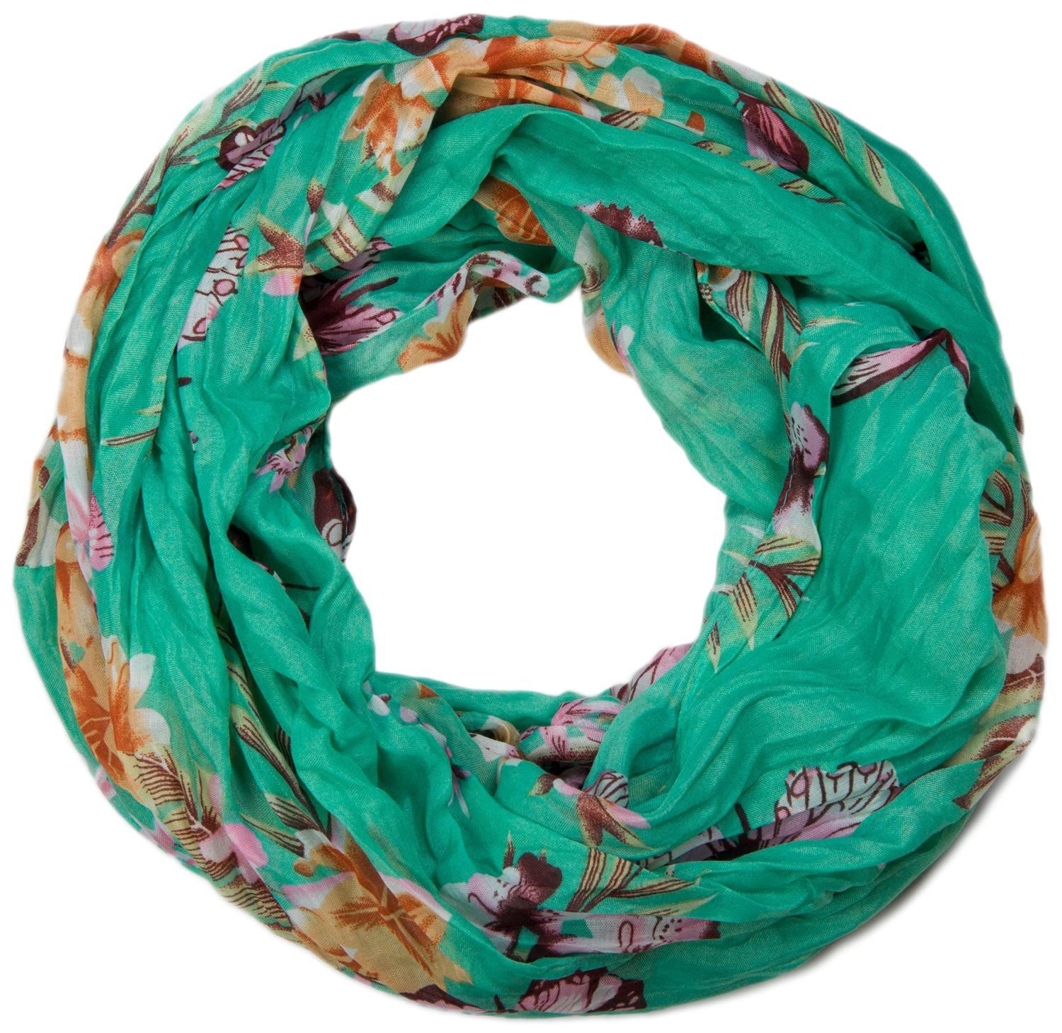 styleBREAKER Loop "Loop mit Schmetterling Blumen Print" 1 Stk.