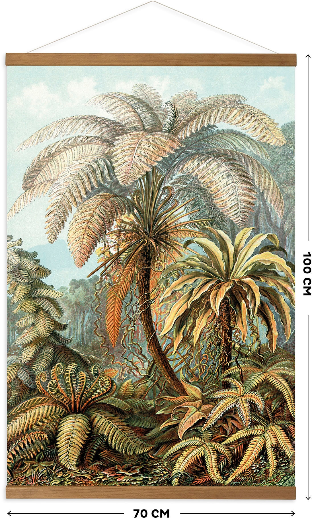 Art for the home Leinwandbild »Jungle Filicinae«, (1 St.), Luxus Kakemono Leinen Wandposter 100x70cm