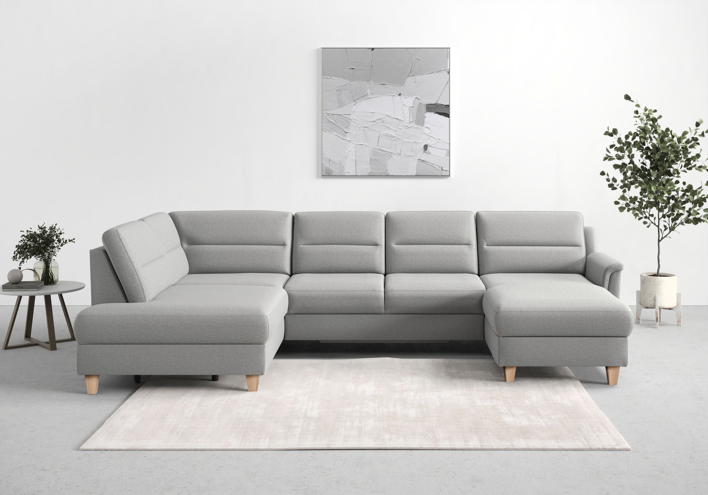 sit&more Wohnlandschaft "Farö U-Form" inklusive Federkern, wahlweise mit Schlaffunktion und Bettkasten